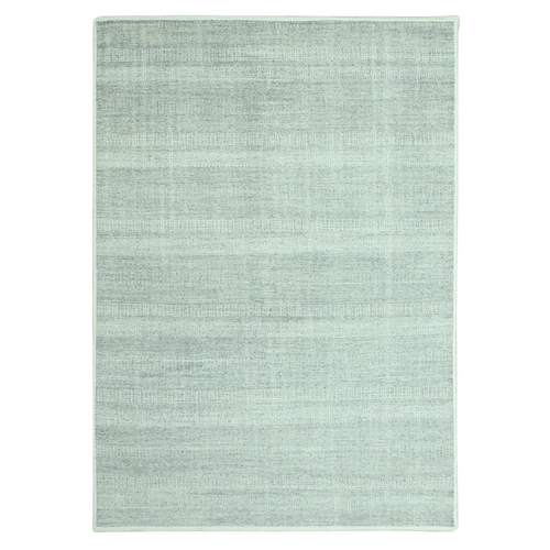 Misty Gray, 100% Wool, Oxidized and Distressed Grass Design with Exposed Warps, Hand Knotted, Oriental 