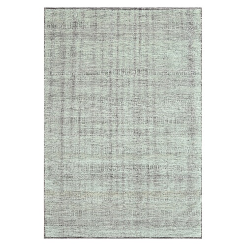 Wine Red with Ivory, 100% Wool, Hand Knotted, Oxidized and Distressed Grass Design with Exposed Warps, Oriental 