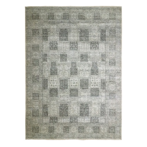 Beige, Ancient Persian Garden Design, Tone on Tone, Hand Knotted, Pure Wool, Oriental 