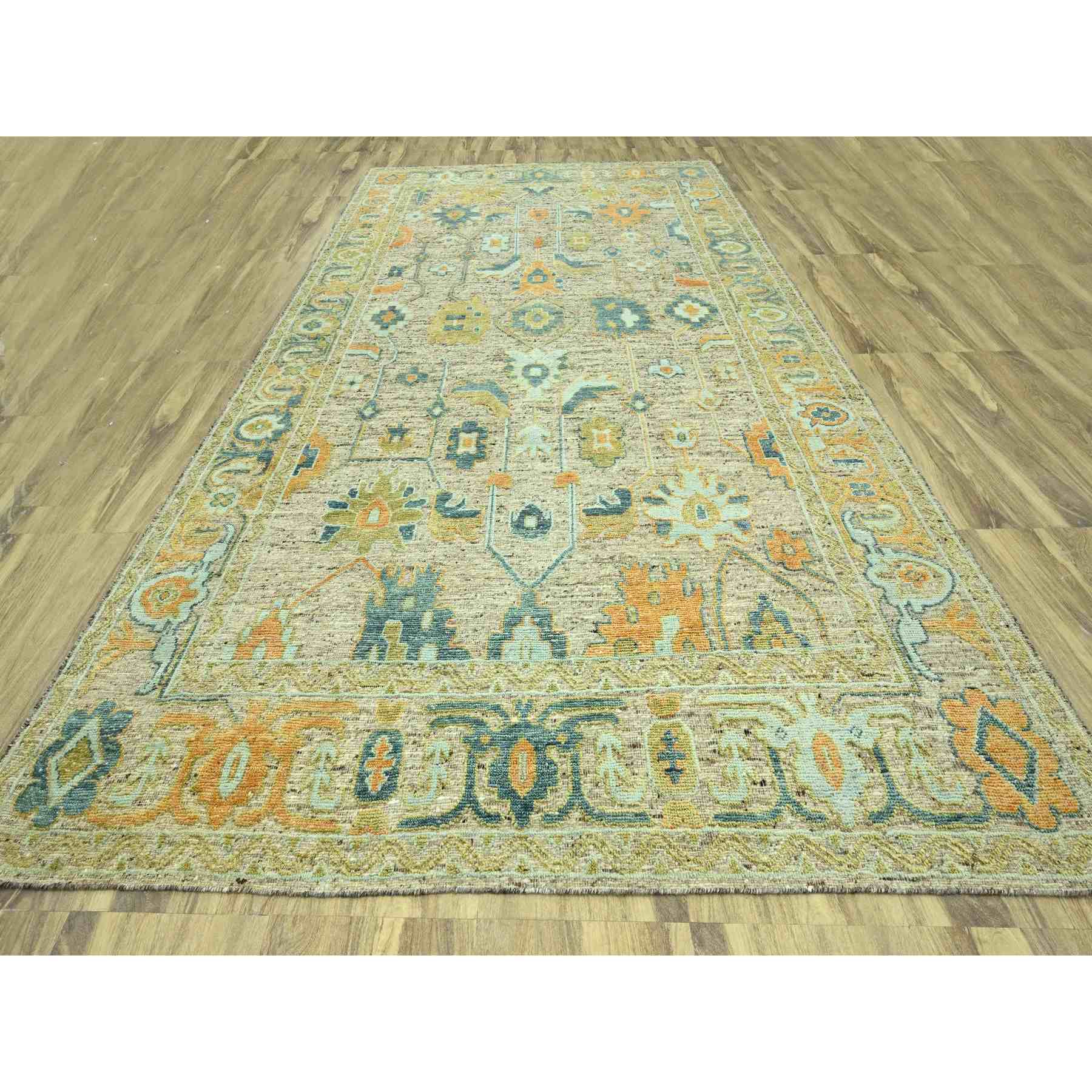 Oushak-And-Peshawar-Hand-Knotted-Rug-385020