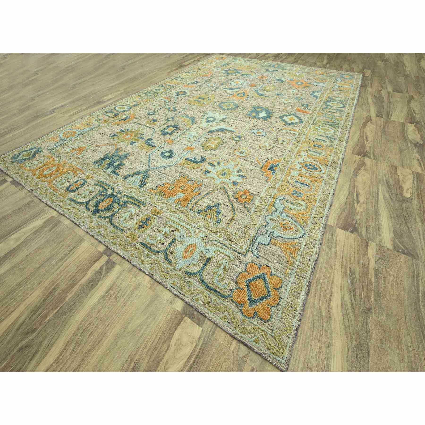 Oushak-And-Peshawar-Hand-Knotted-Rug-385020