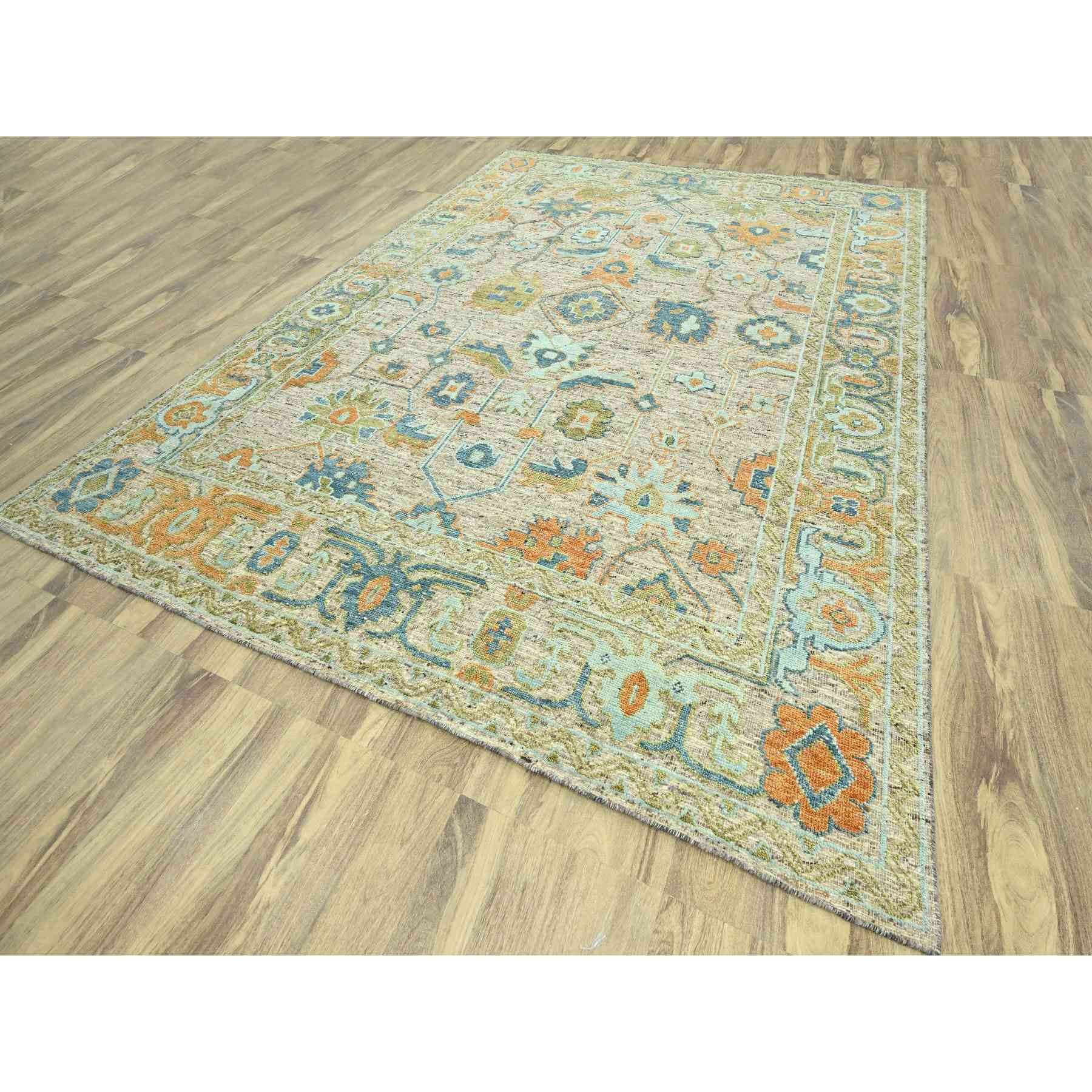 Oushak-And-Peshawar-Hand-Knotted-Rug-385025