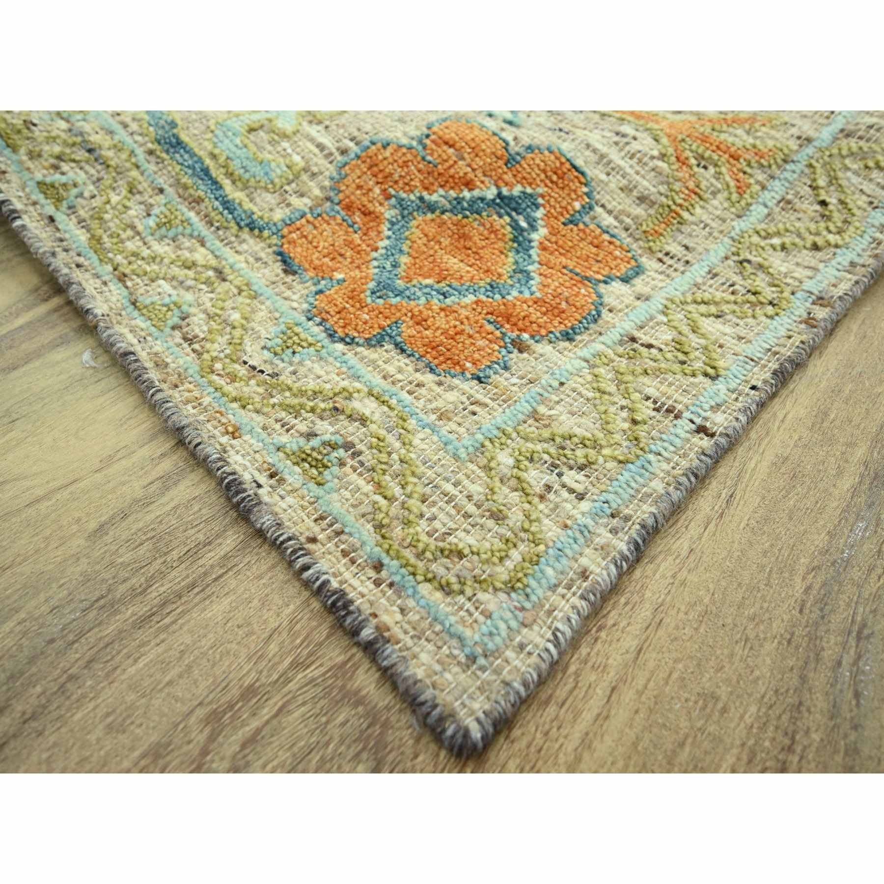 Oushak-And-Peshawar-Hand-Knotted-Rug-385025