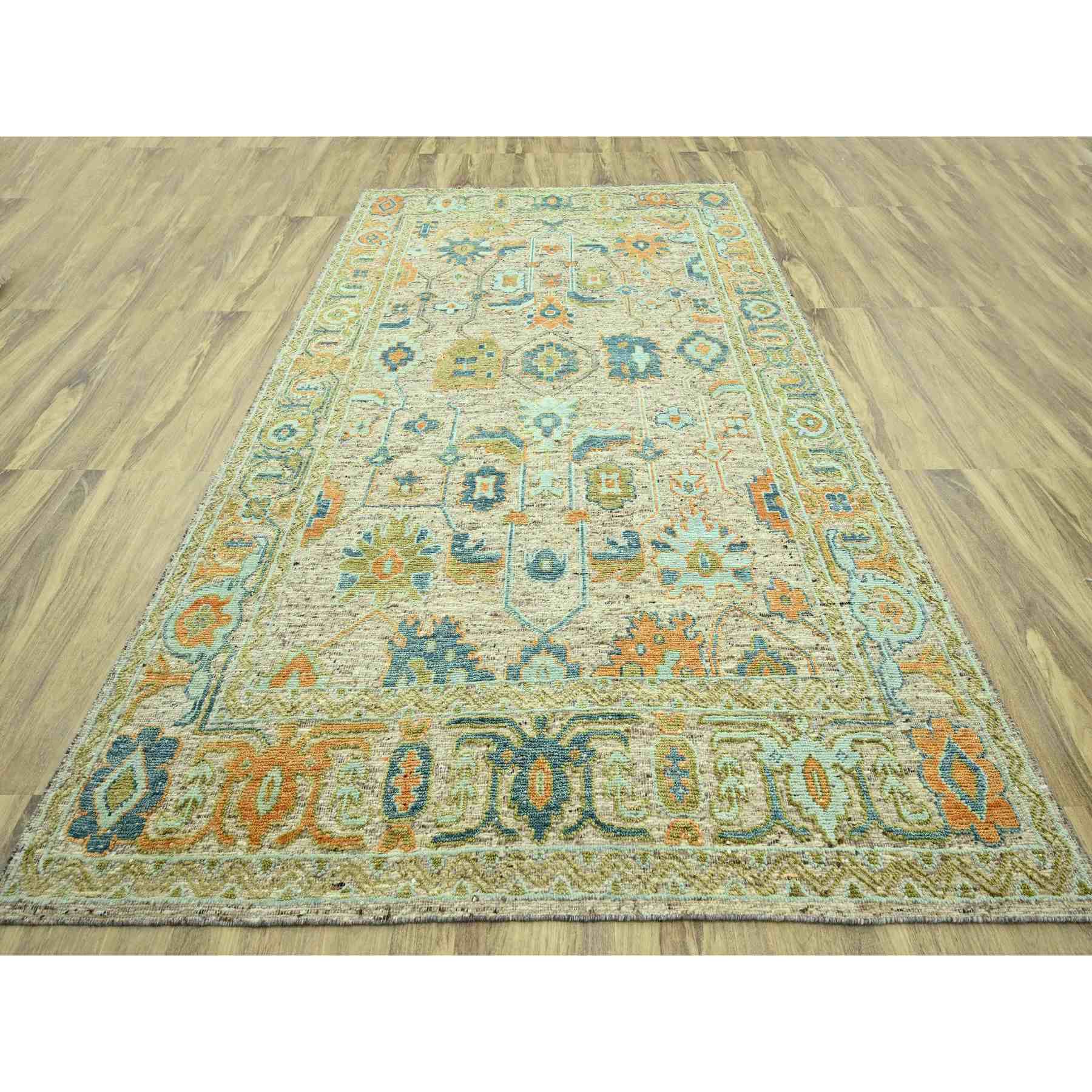 Oushak-And-Peshawar-Hand-Knotted-Rug-385030