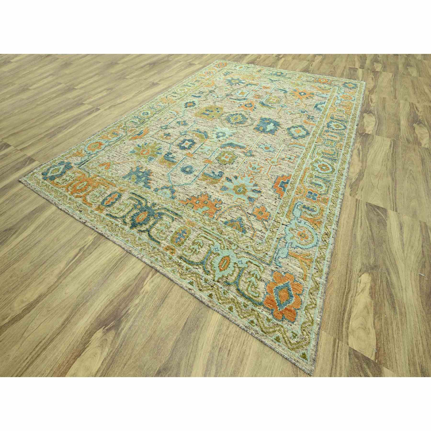 Oushak-And-Peshawar-Hand-Knotted-Rug-385030