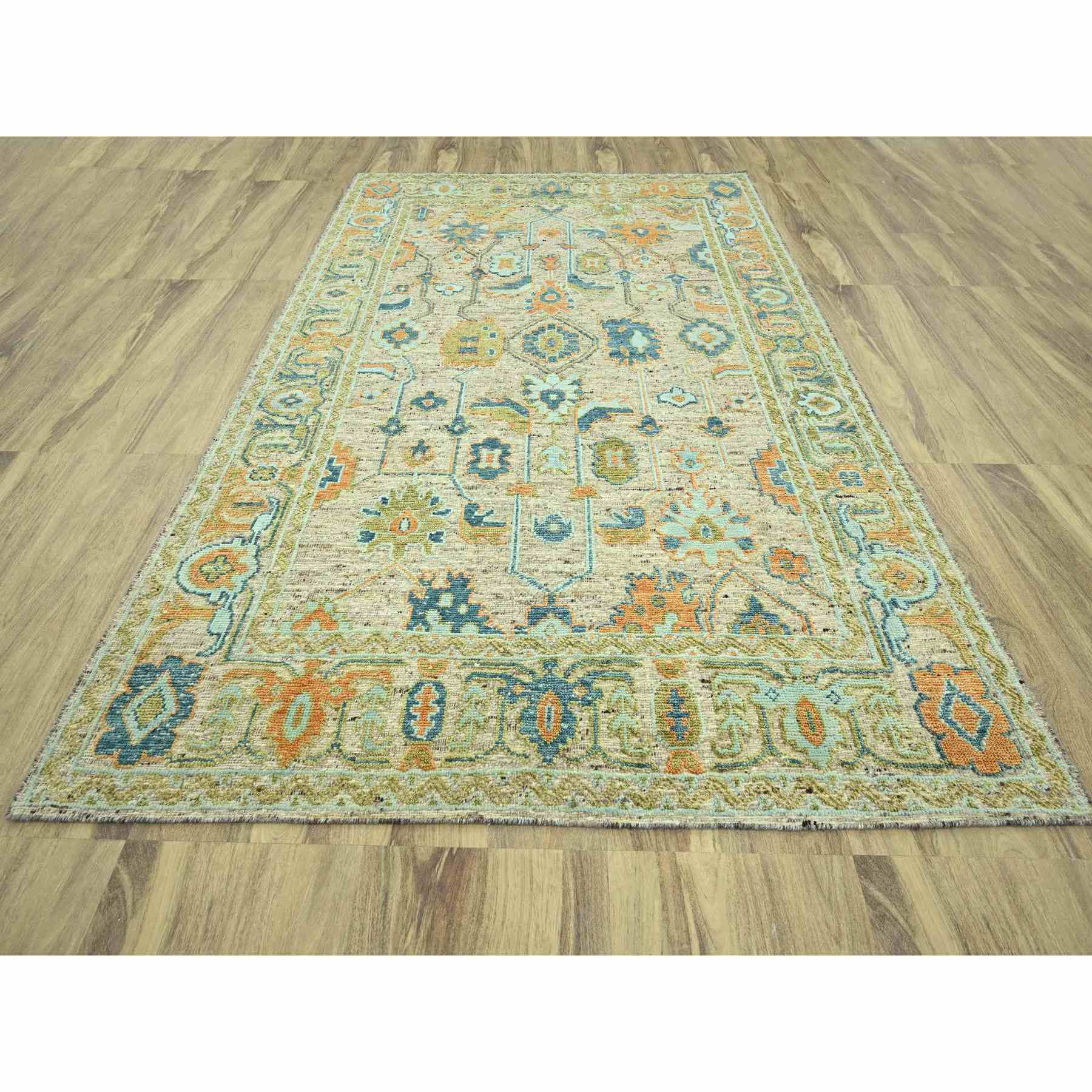 Oushak-And-Peshawar-Hand-Knotted-Rug-385035