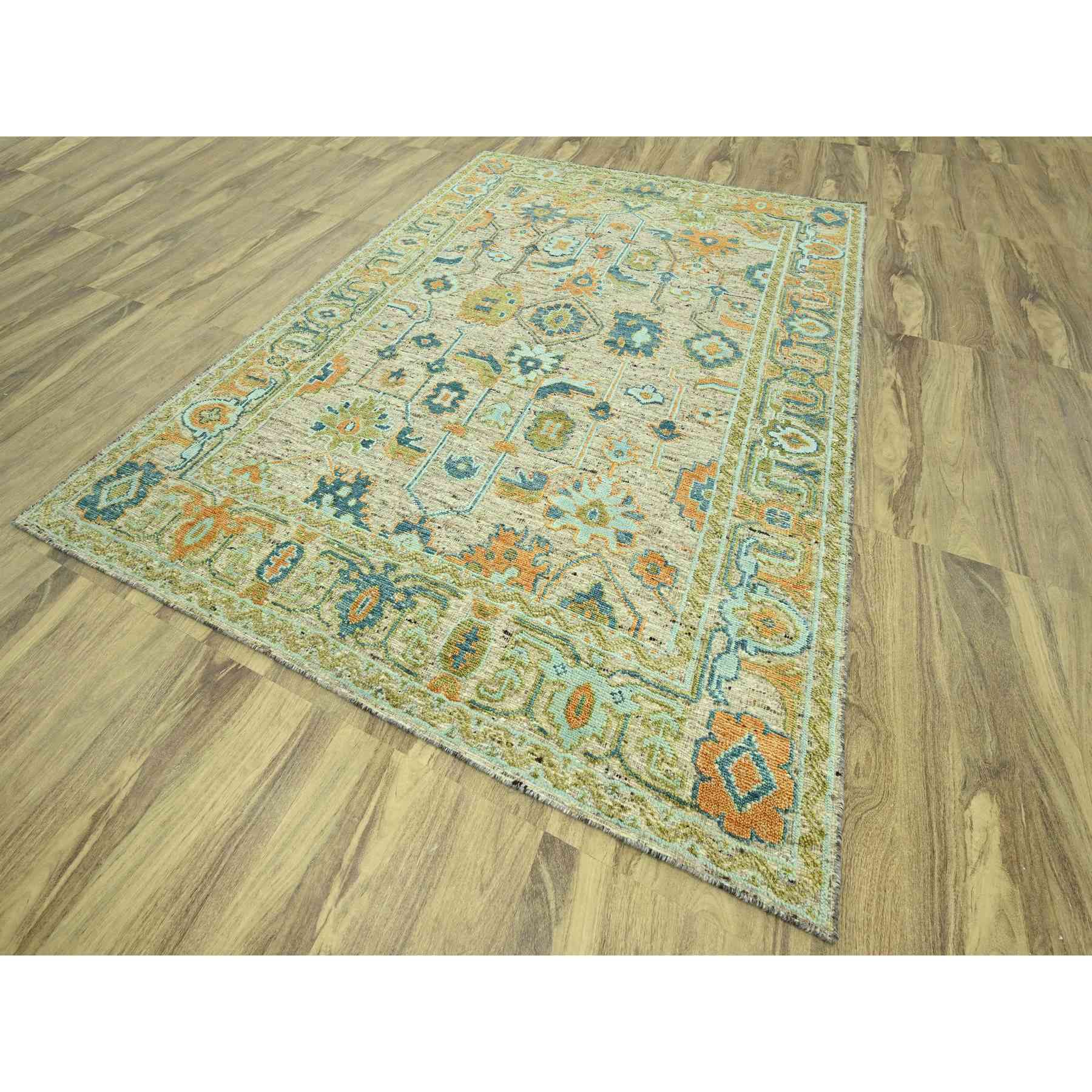 Oushak-And-Peshawar-Hand-Knotted-Rug-385035