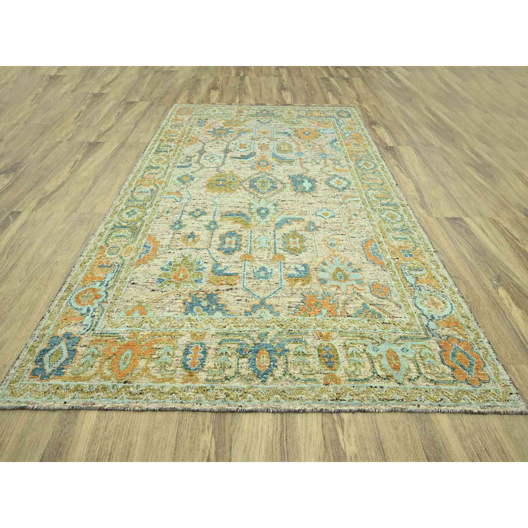 Oushak-And-Peshawar-Hand-Knotted-Rug-385040
