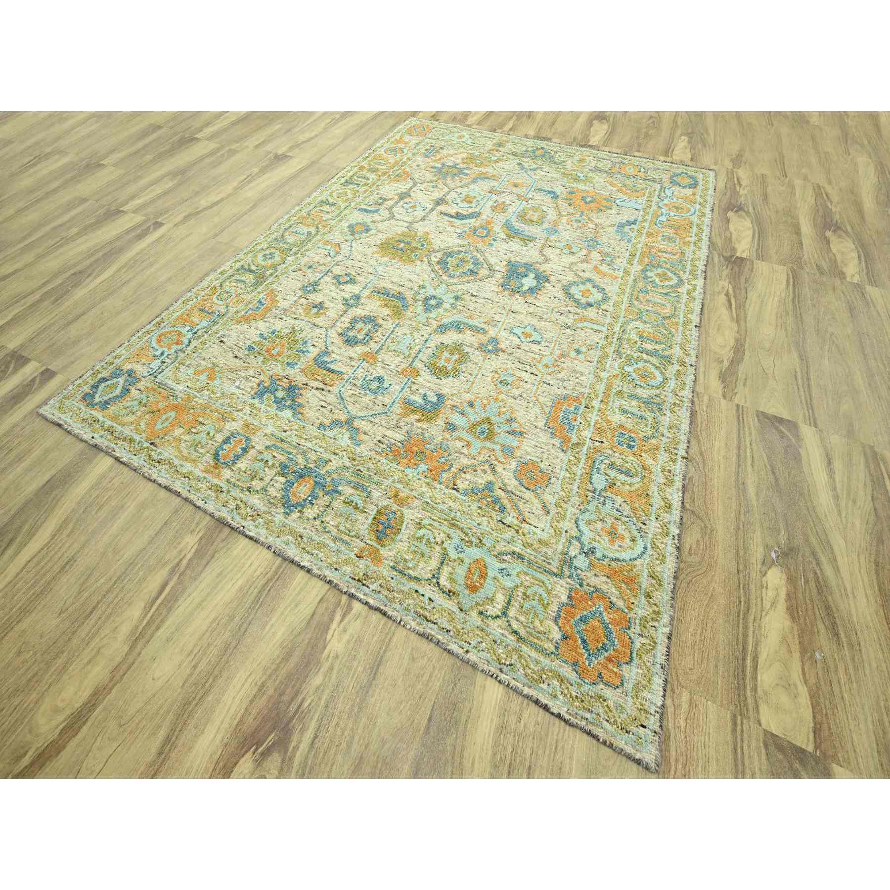 Oushak-And-Peshawar-Hand-Knotted-Rug-385040