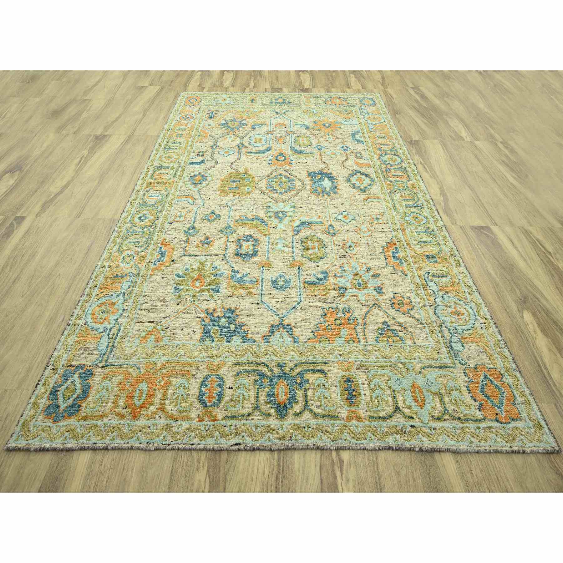 Oushak-And-Peshawar-Hand-Knotted-Rug-385045