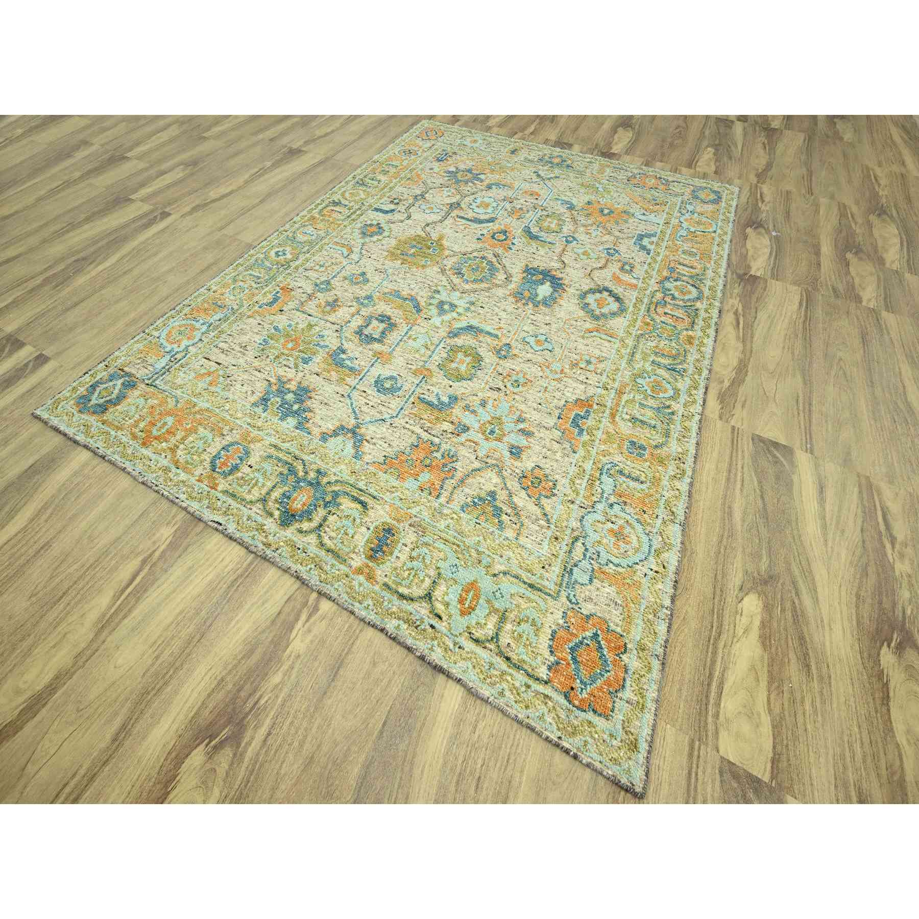 Oushak-And-Peshawar-Hand-Knotted-Rug-385045