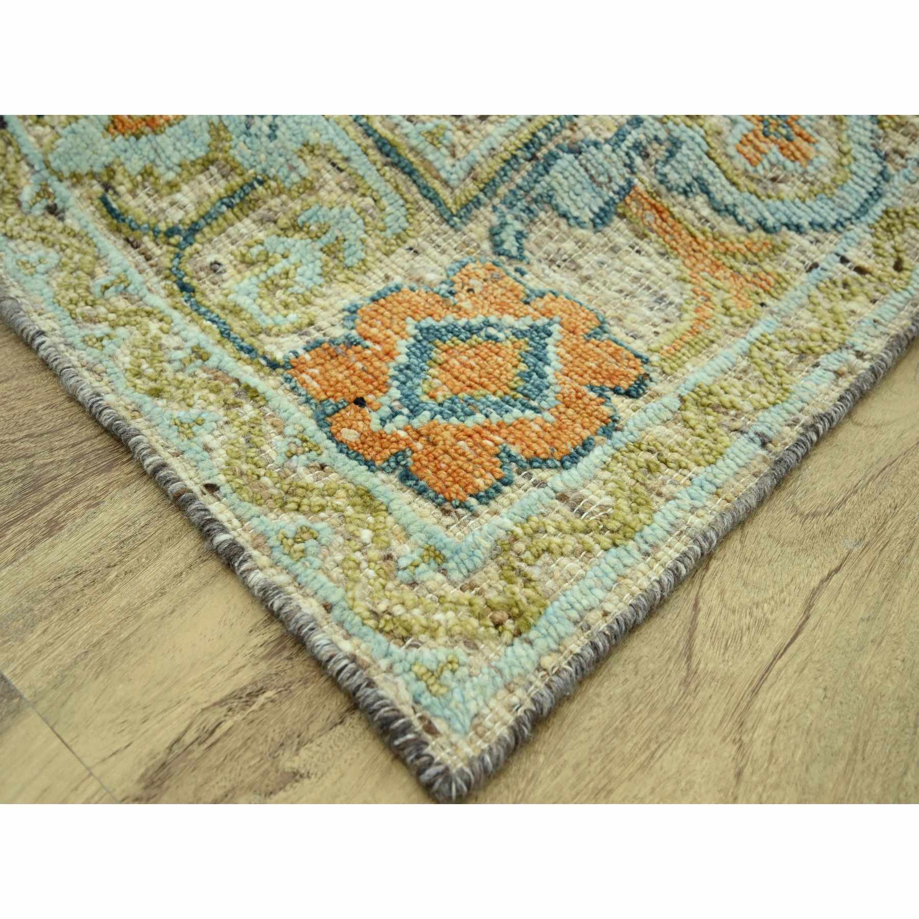 Oushak-And-Peshawar-Hand-Knotted-Rug-385045