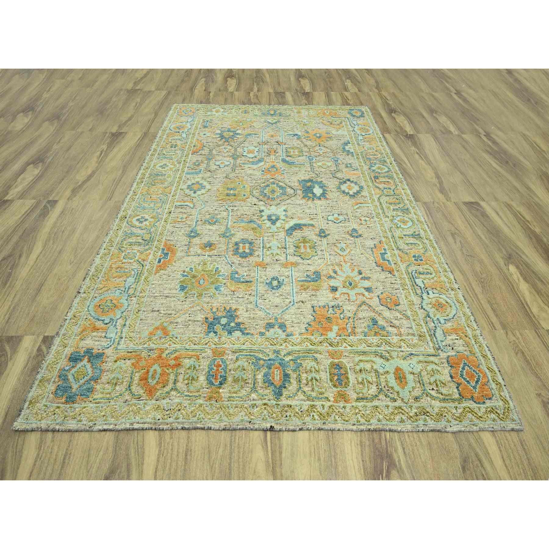 Oushak-And-Peshawar-Hand-Knotted-Rug-385050