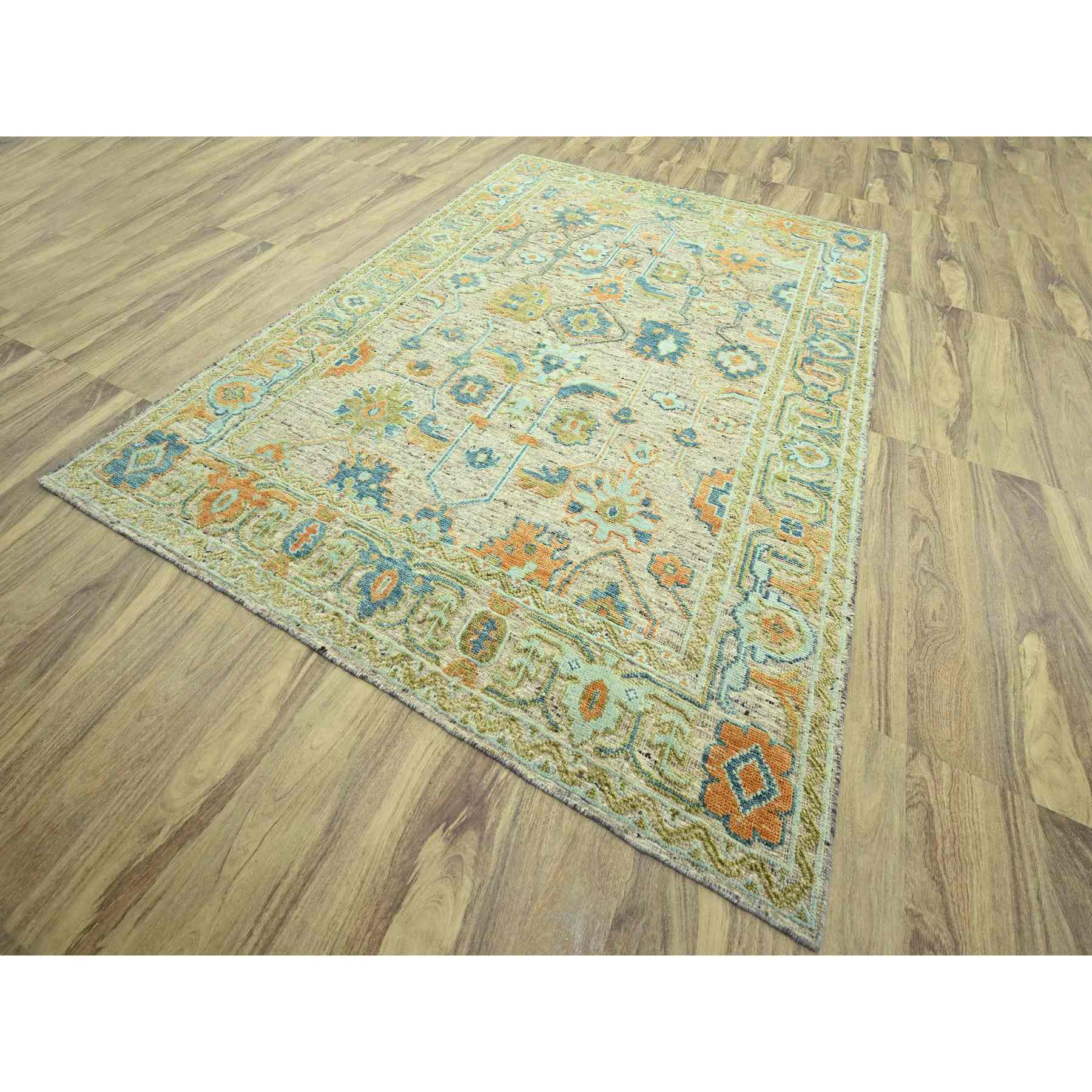 Oushak-And-Peshawar-Hand-Knotted-Rug-385050