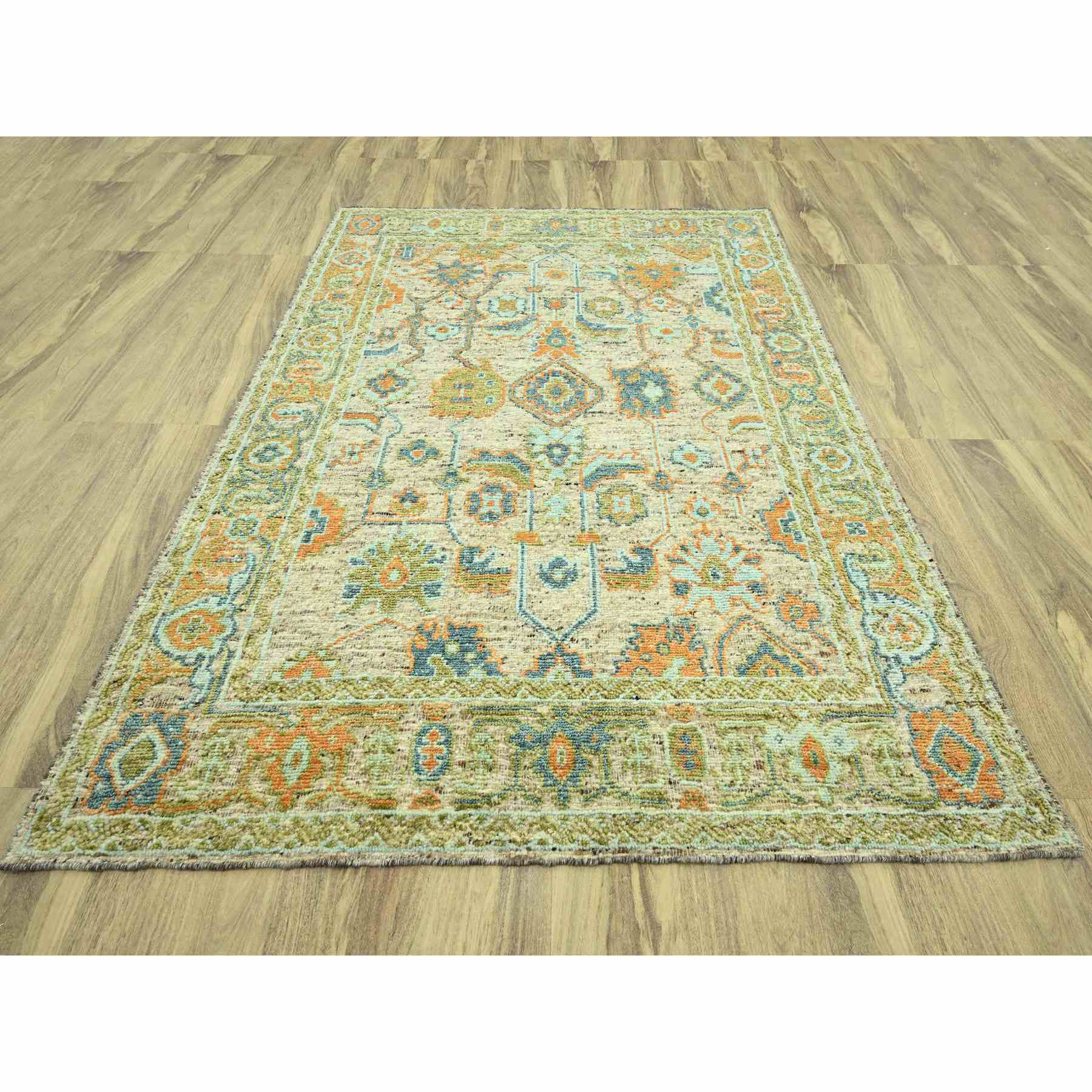 Oushak-And-Peshawar-Hand-Knotted-Rug-385055