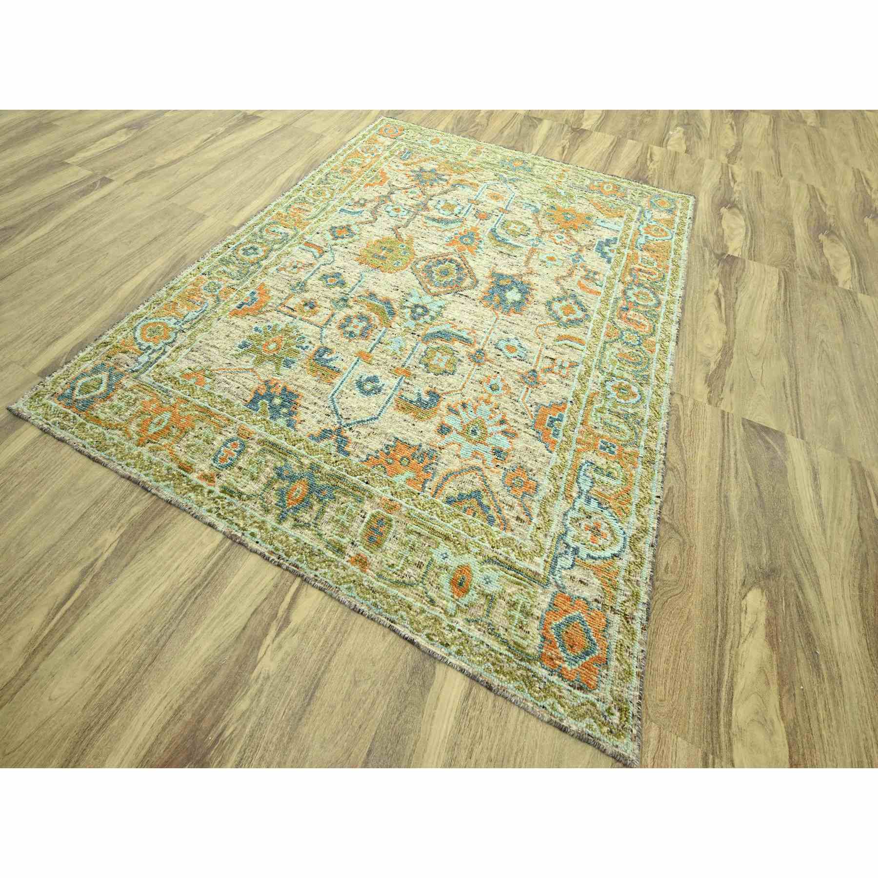 Oushak-And-Peshawar-Hand-Knotted-Rug-385055