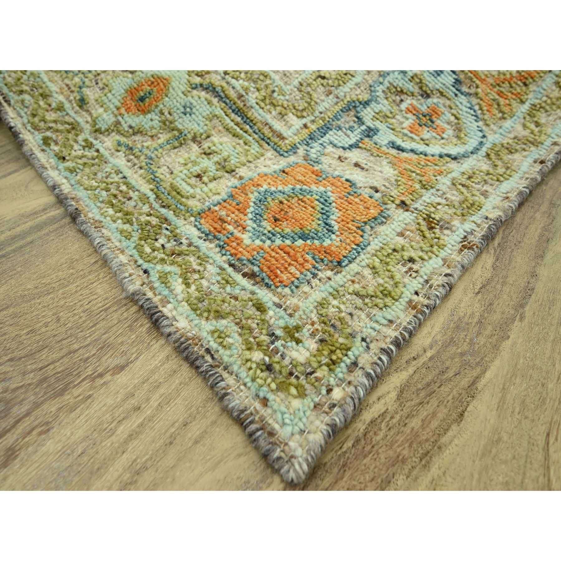 Oushak-And-Peshawar-Hand-Knotted-Rug-385055