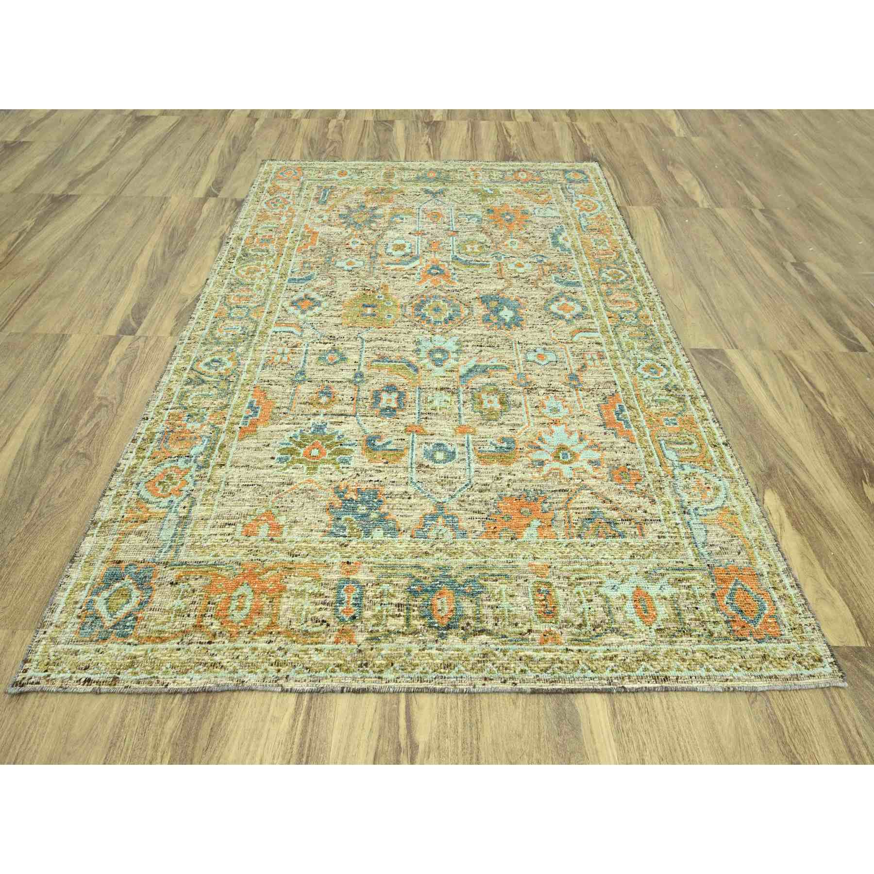 Oushak-And-Peshawar-Hand-Knotted-Rug-385060