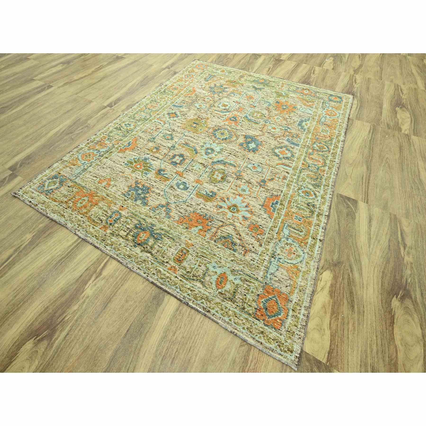 Oushak-And-Peshawar-Hand-Knotted-Rug-385060