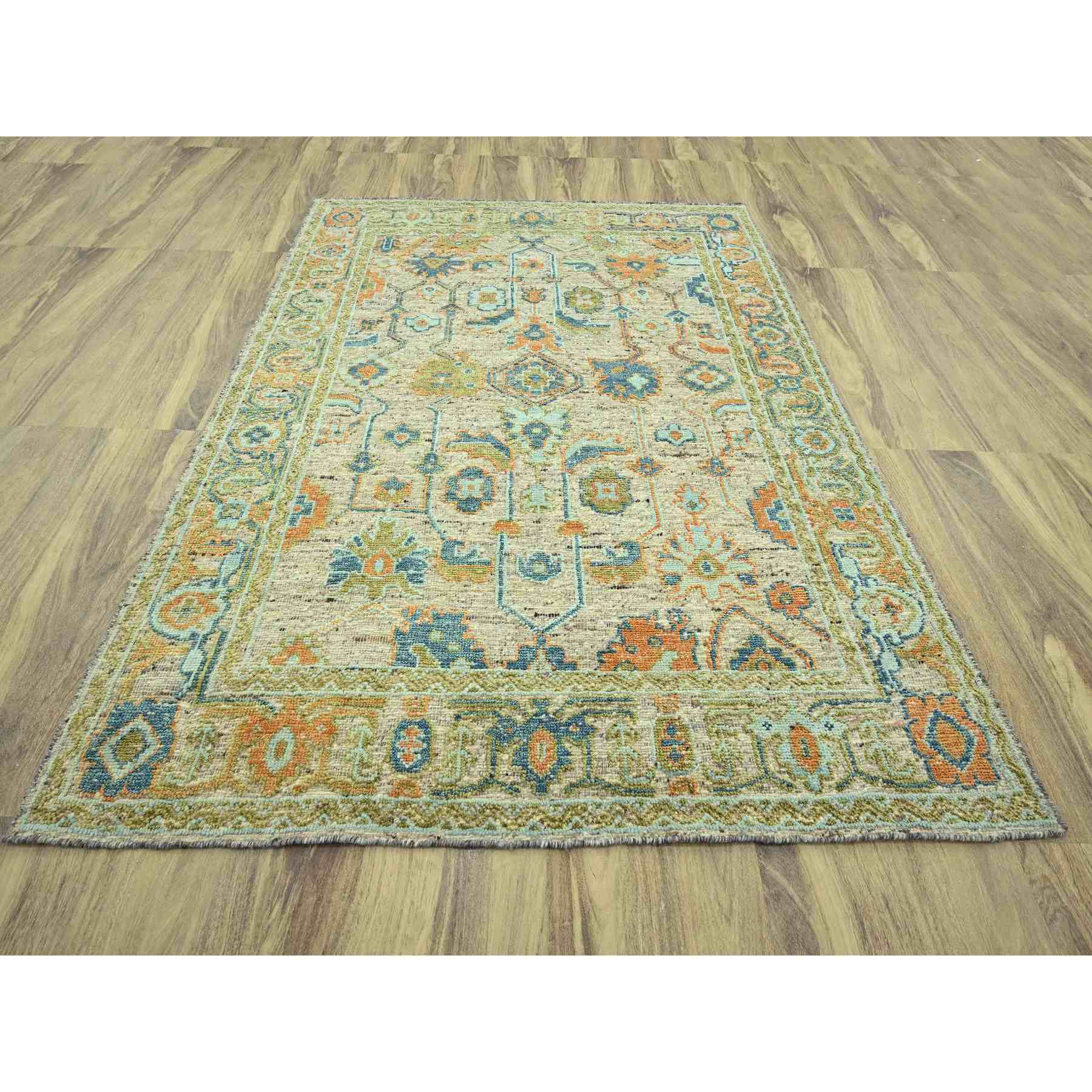 Oushak-And-Peshawar-Hand-Knotted-Rug-385065