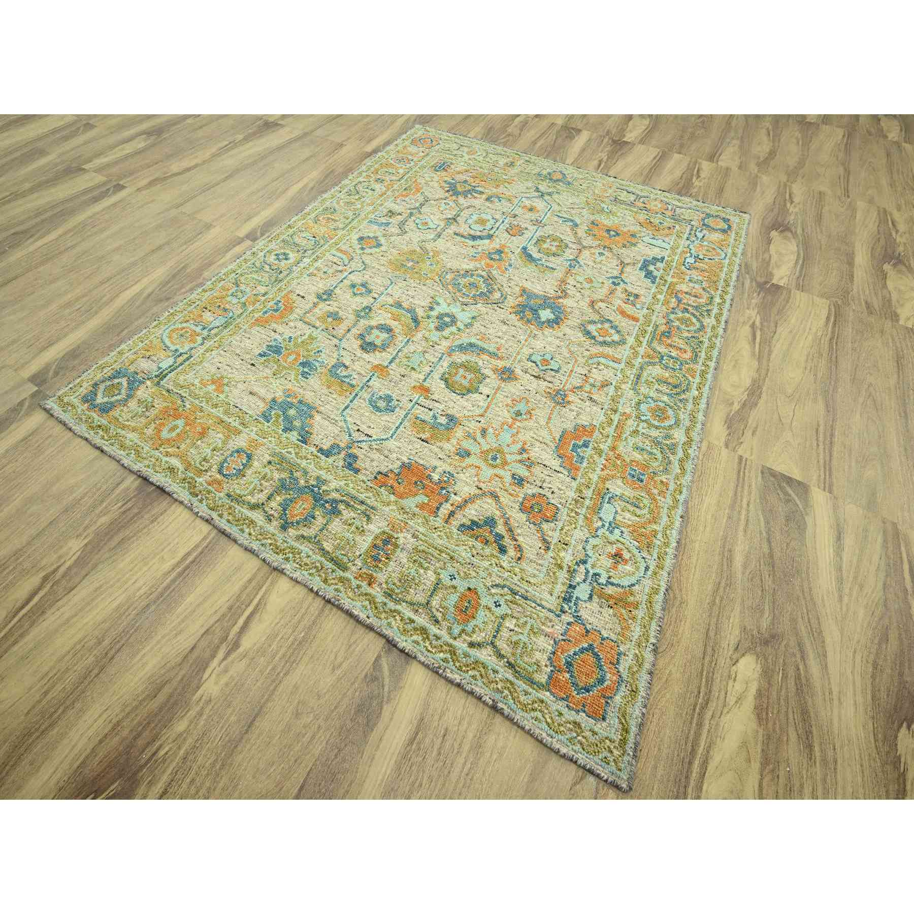 Oushak-And-Peshawar-Hand-Knotted-Rug-385065