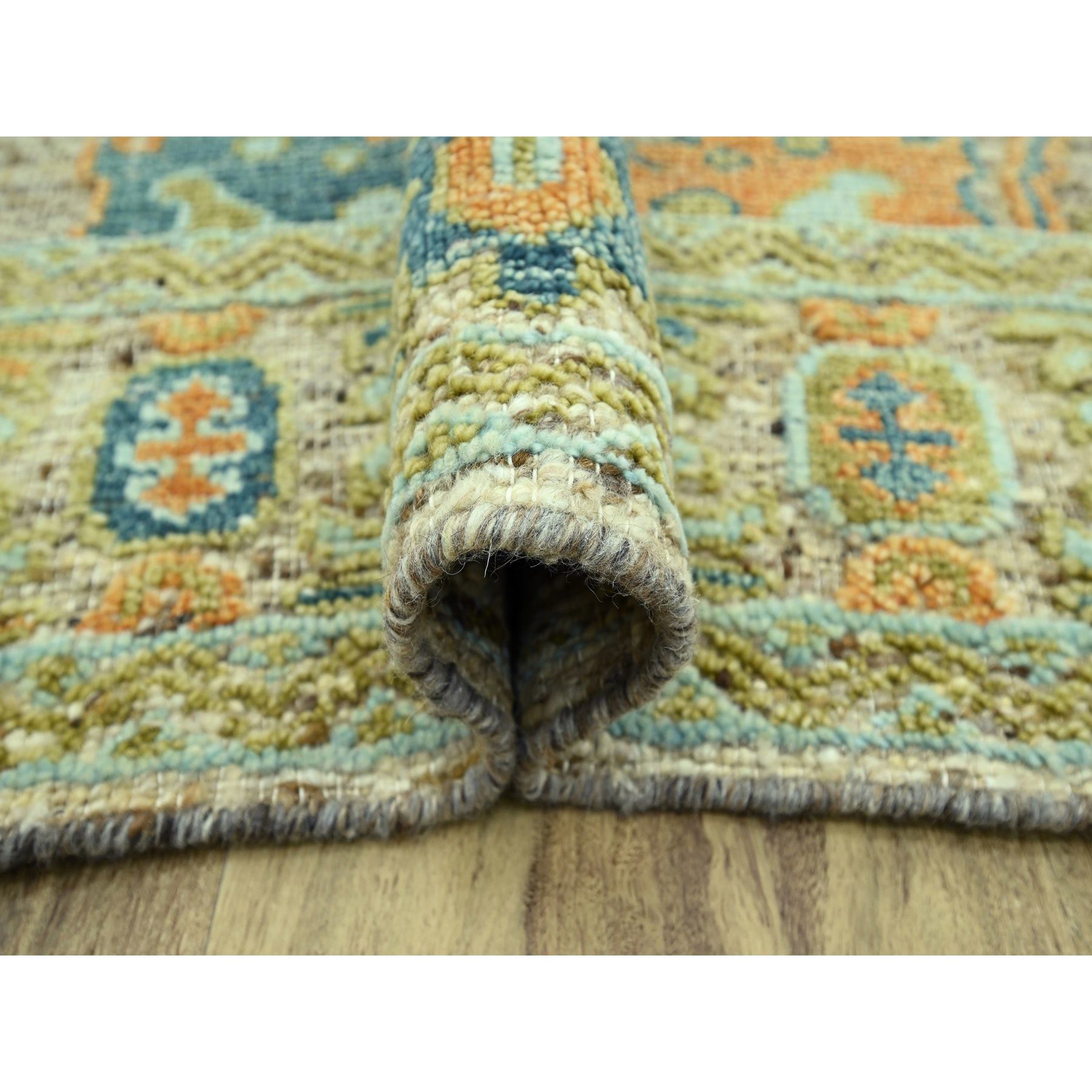 Oushak-And-Peshawar-Hand-Knotted-Rug-385070