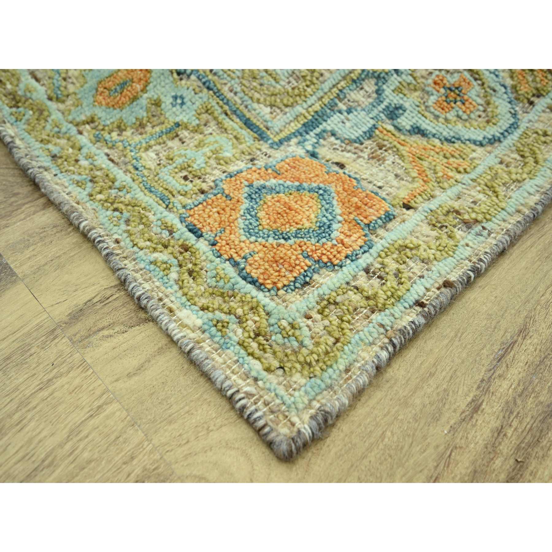 Oushak-And-Peshawar-Hand-Knotted-Rug-385070