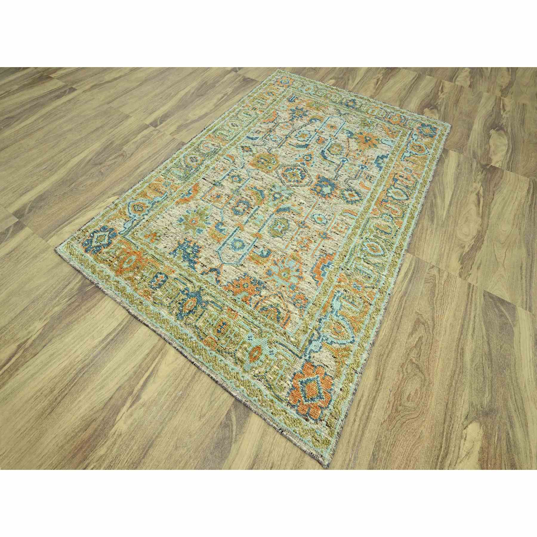 Oushak-And-Peshawar-Hand-Knotted-Rug-385075