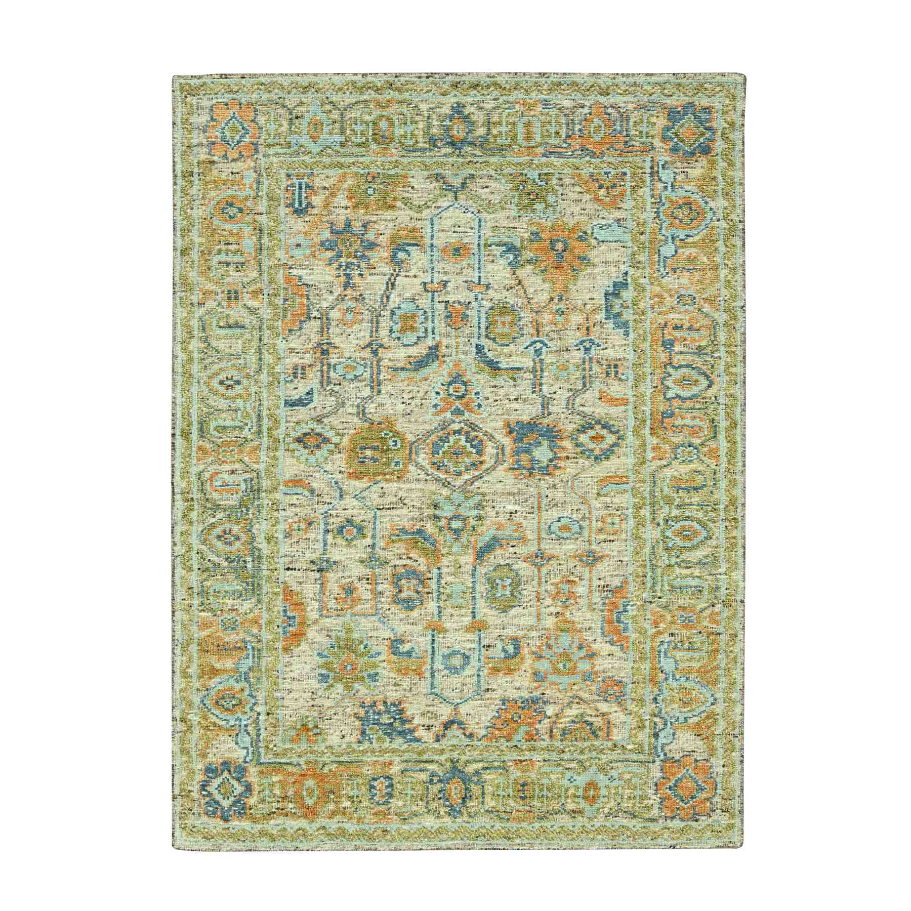 Oushak-And-Peshawar-Hand-Knotted-Rug-385080