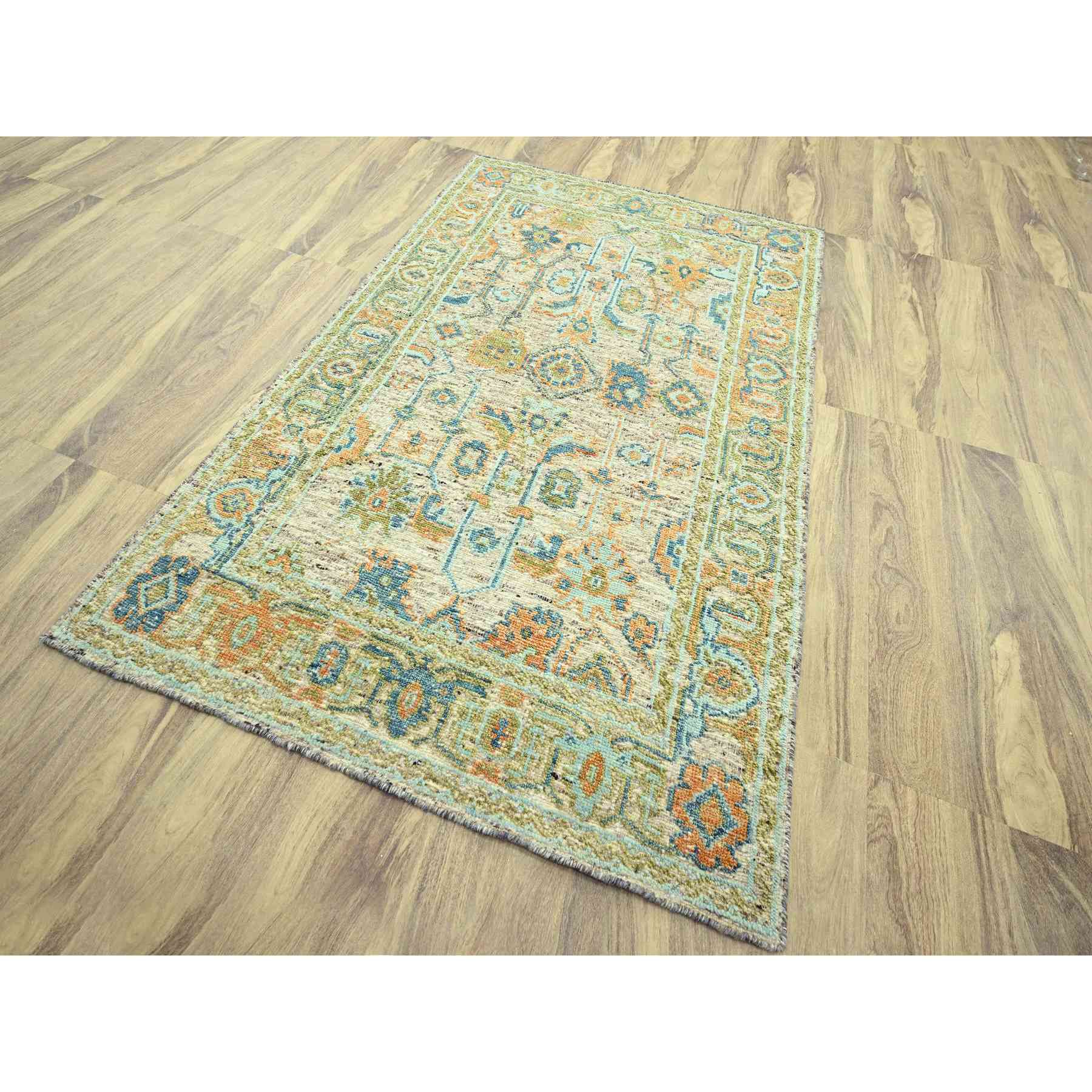 Oushak-And-Peshawar-Hand-Knotted-Rug-385080