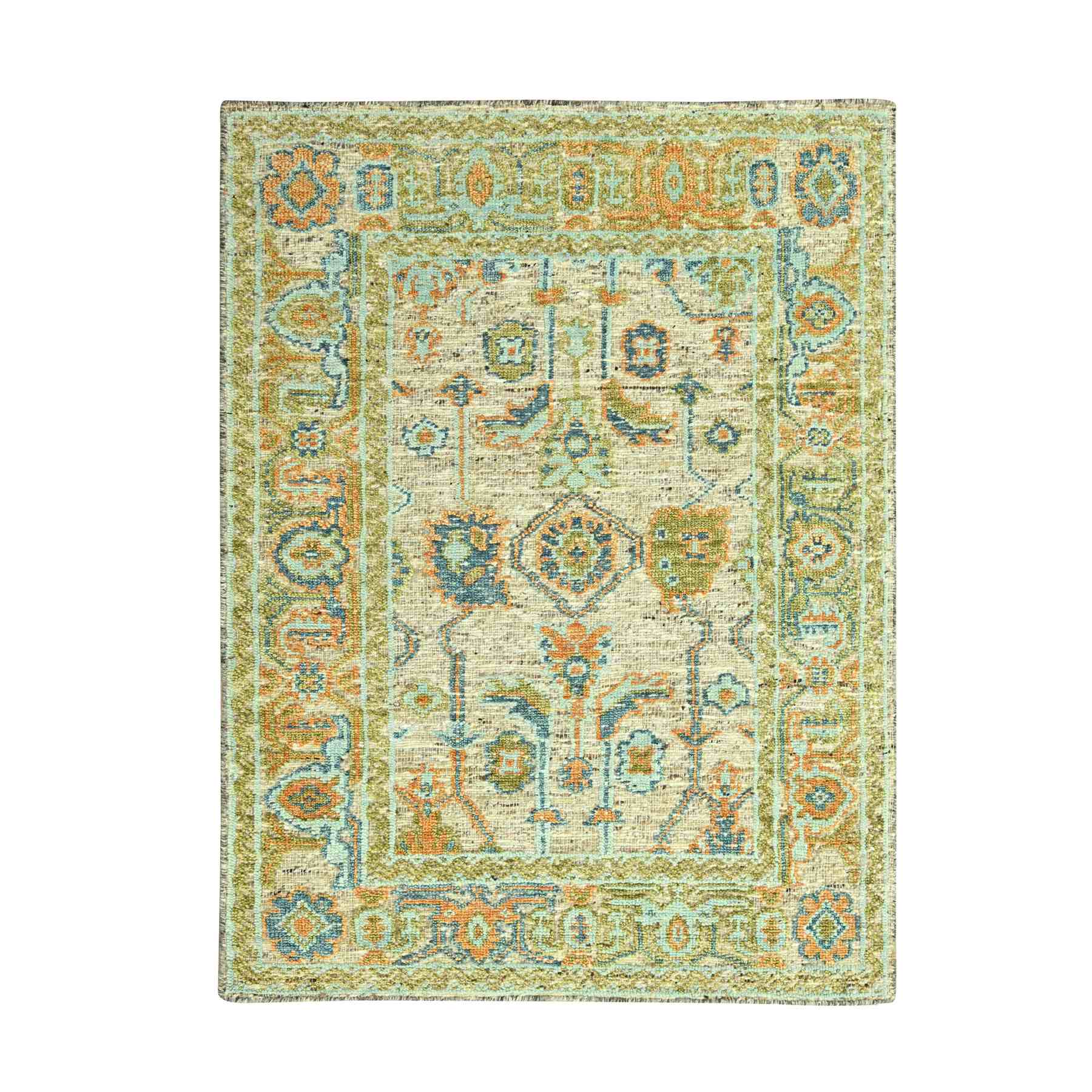 Oushak-And-Peshawar-Hand-Knotted-Rug-385090