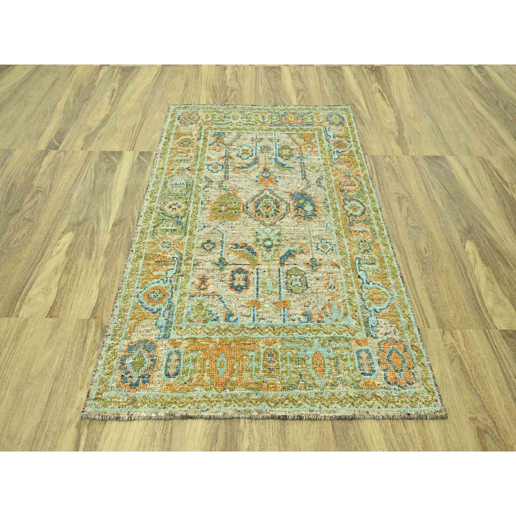 Oushak-And-Peshawar-Hand-Knotted-Rug-385090
