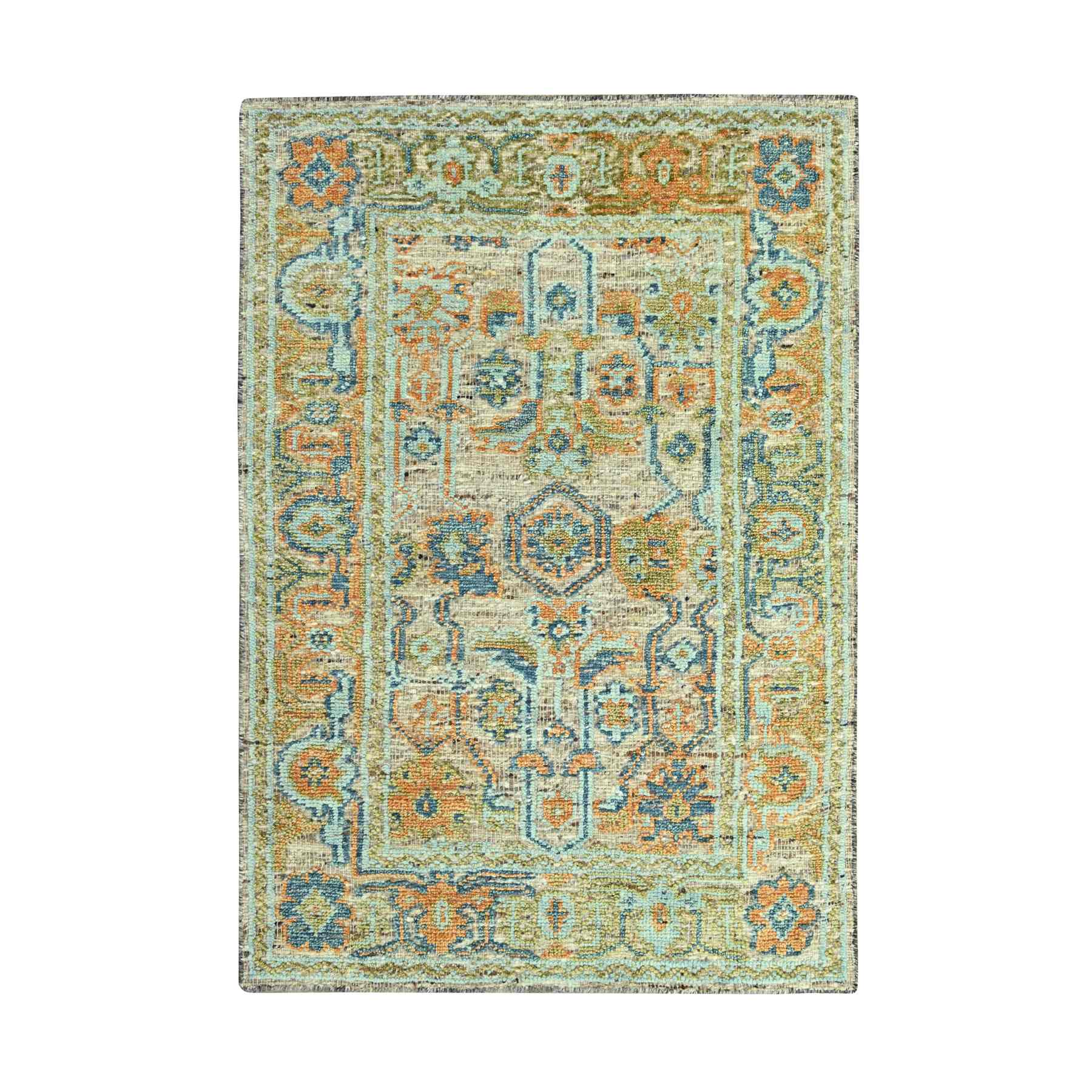 Oushak-And-Peshawar-Hand-Knotted-Rug-385095