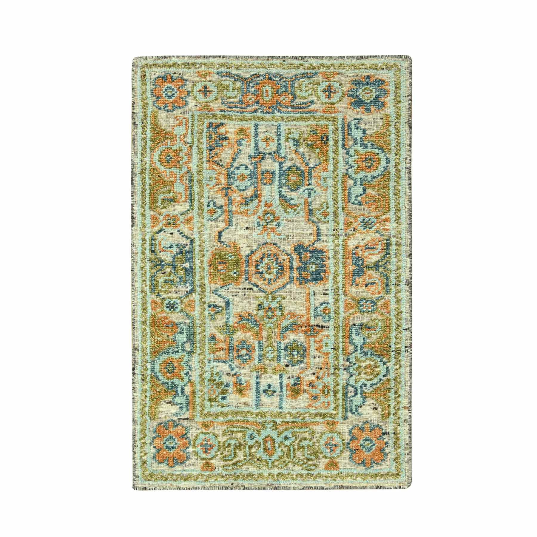 Oushak-And-Peshawar-Hand-Knotted-Rug-385105