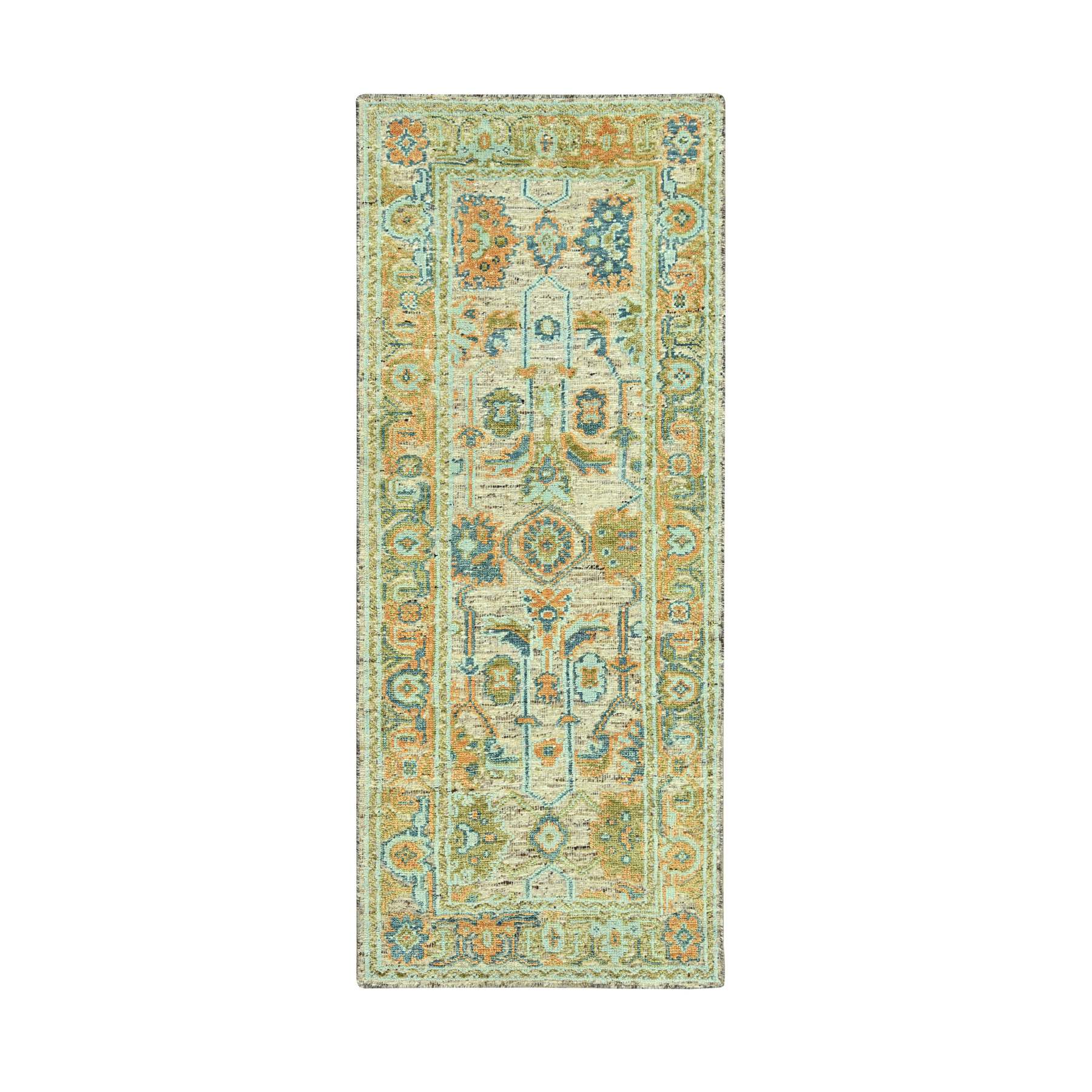 Oushak-And-Peshawar-Hand-Knotted-Rug-385125