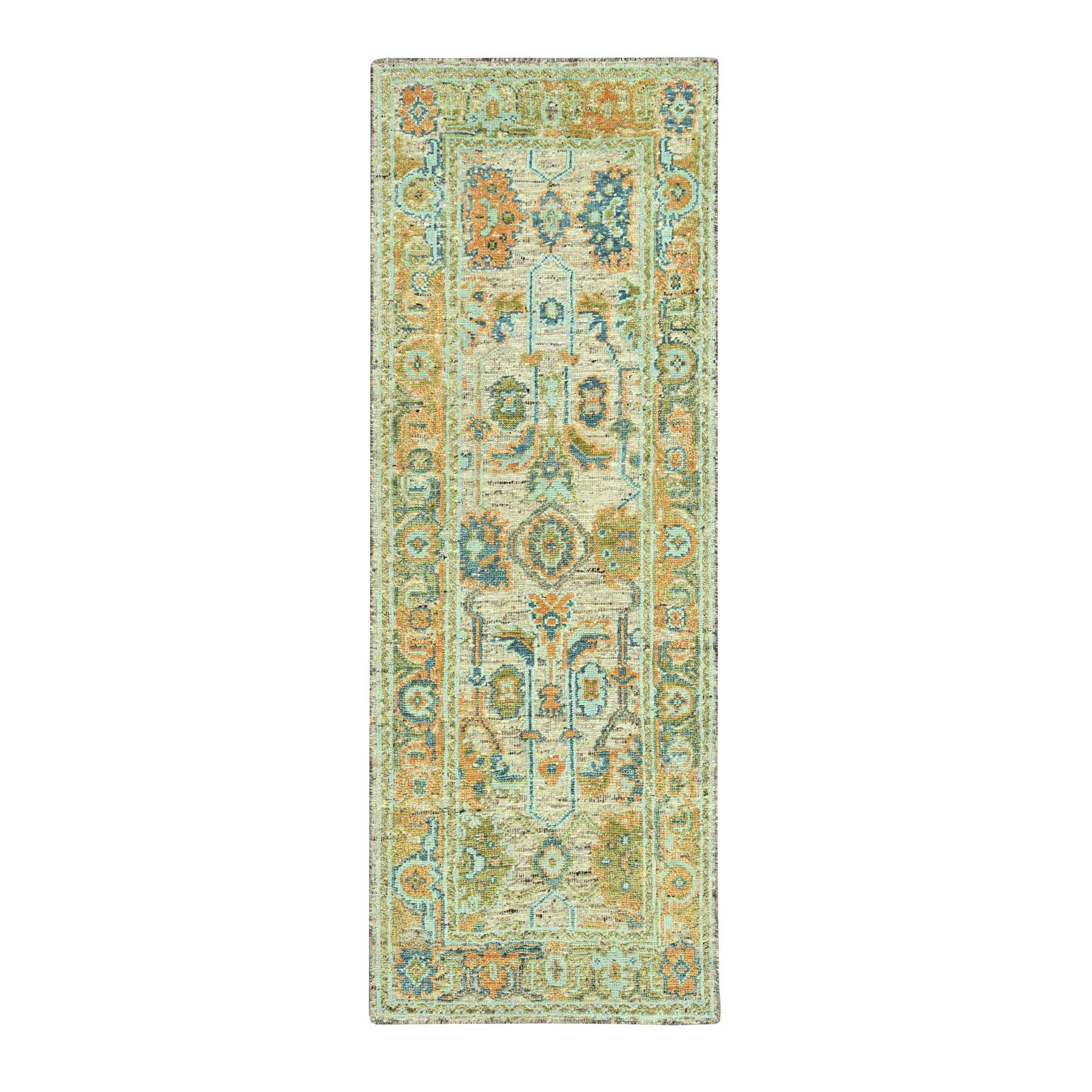 Oushak-And-Peshawar-Hand-Knotted-Rug-385130