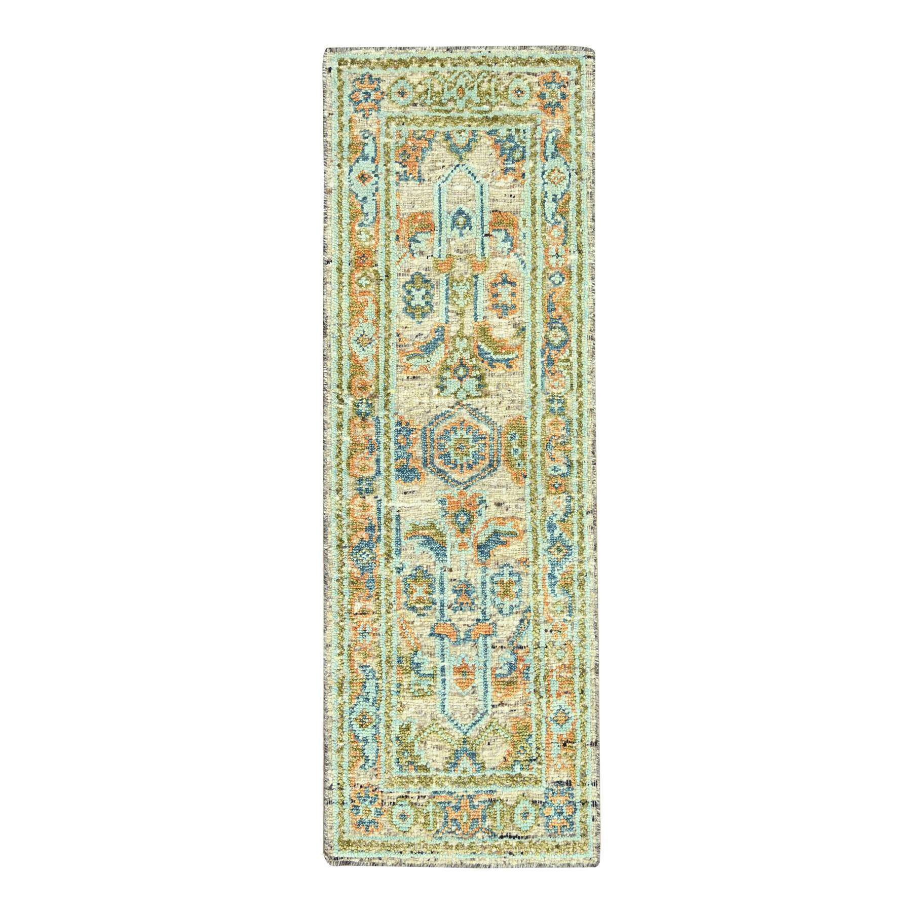 Oushak-And-Peshawar-Hand-Knotted-Rug-385150