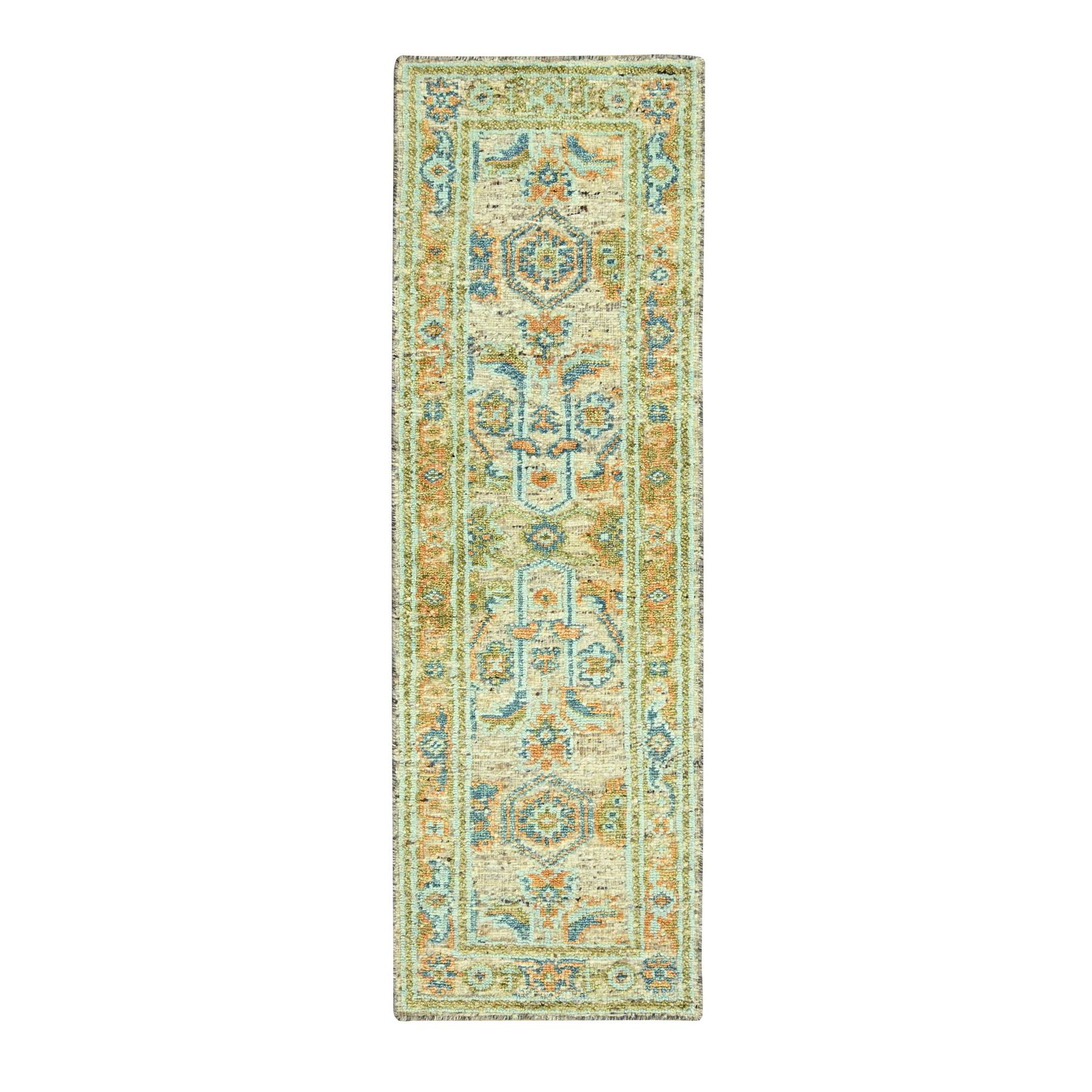 Oushak-And-Peshawar-Hand-Knotted-Rug-385155