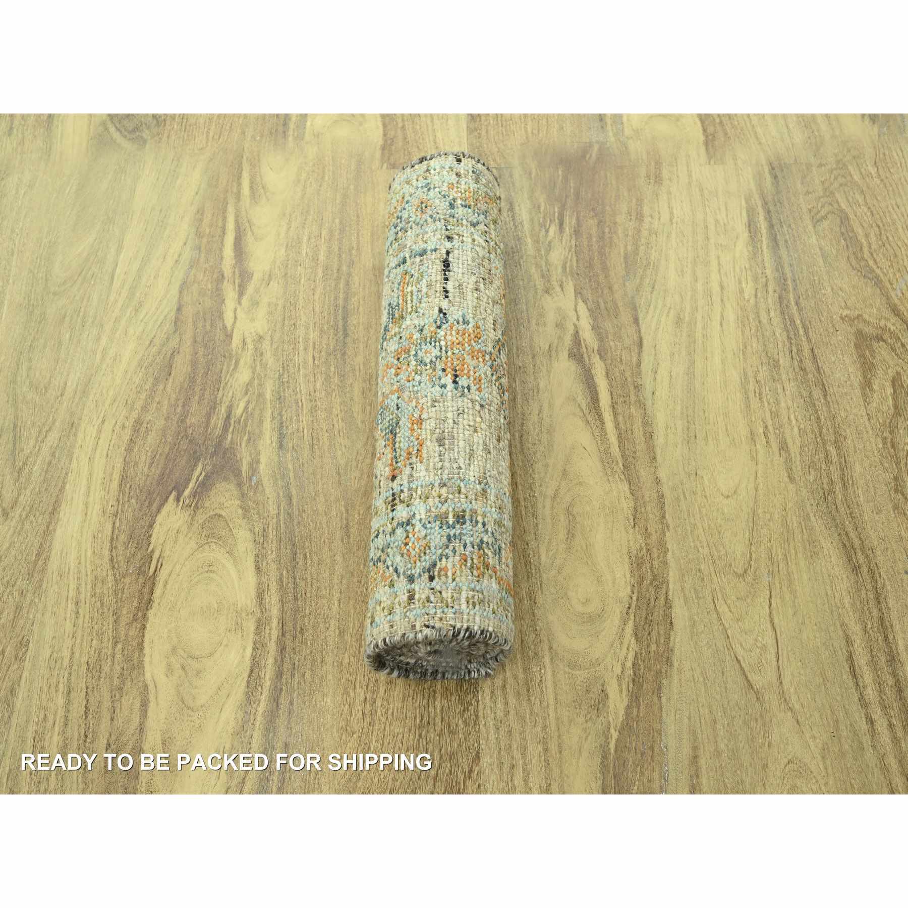 Oushak-And-Peshawar-Hand-Knotted-Rug-385155