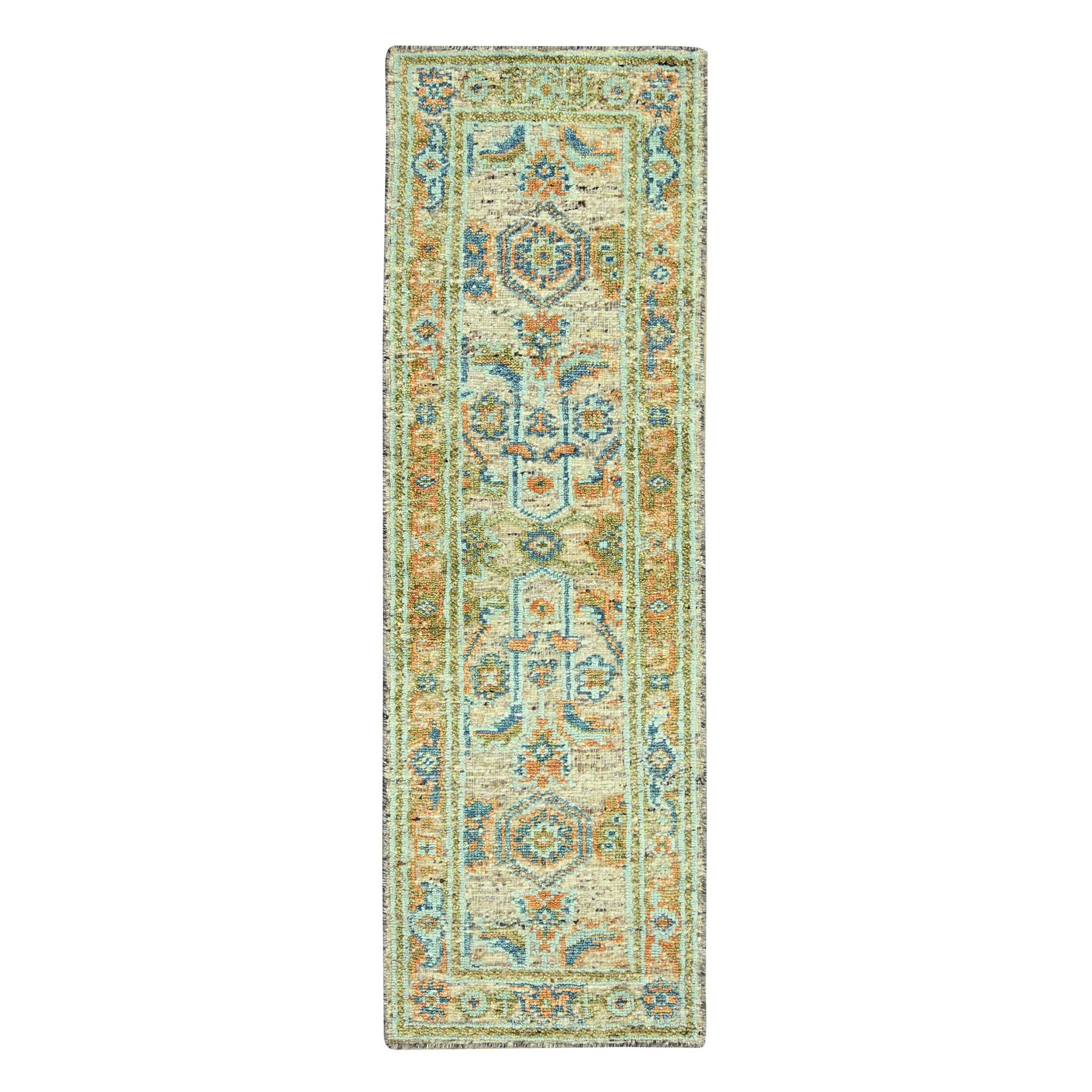 Oushak-And-Peshawar-Hand-Knotted-Rug-385170