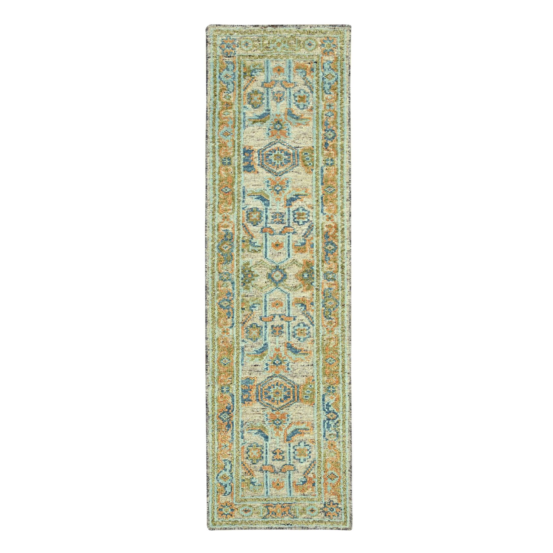 Oushak-And-Peshawar-Hand-Knotted-Rug-385175