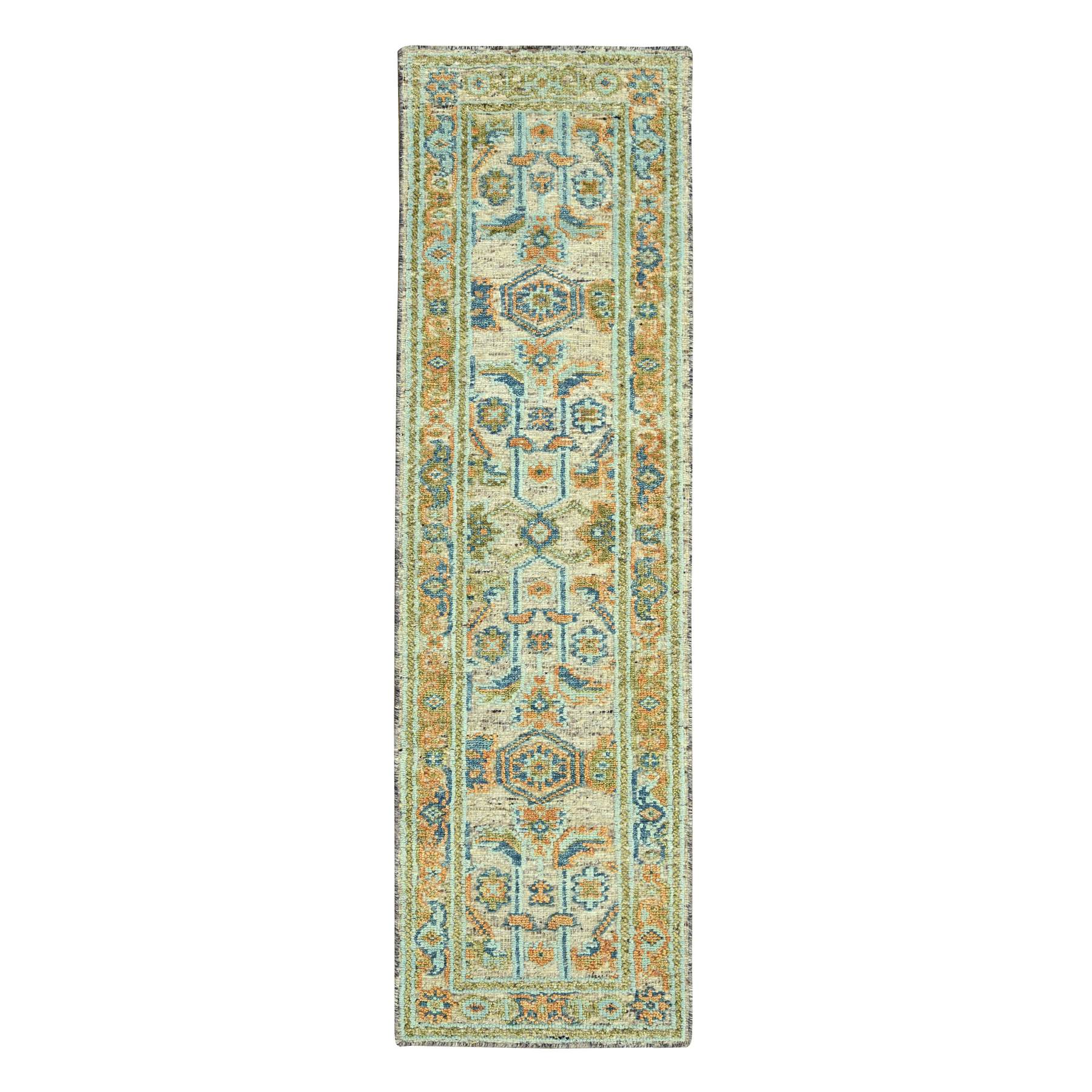 Oushak-And-Peshawar-Hand-Knotted-Rug-385180