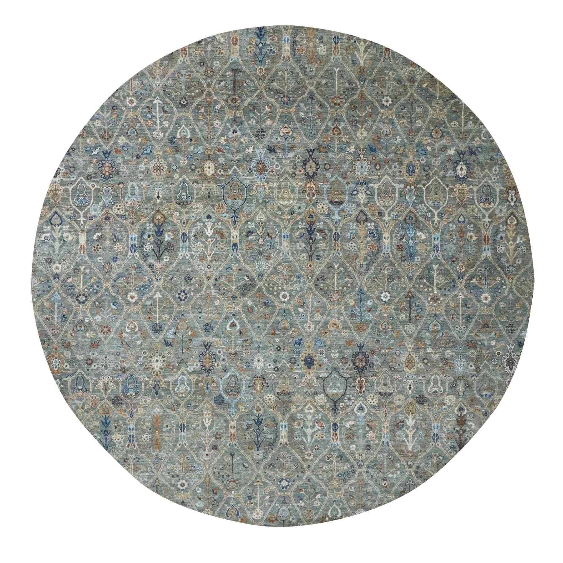 Oushak-And-Peshawar-Hand-Knotted-Rug-385435