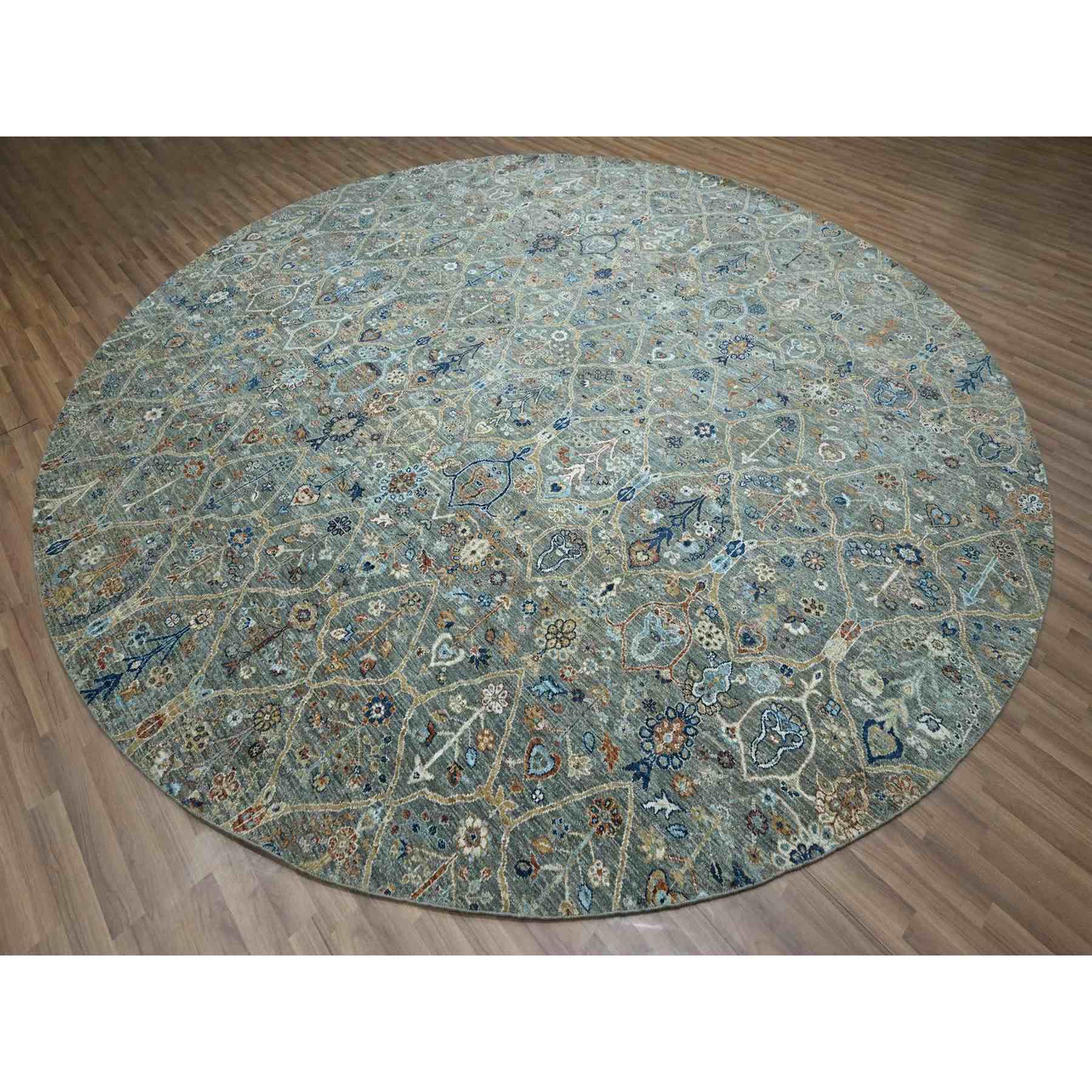 Oushak-And-Peshawar-Hand-Knotted-Rug-385435