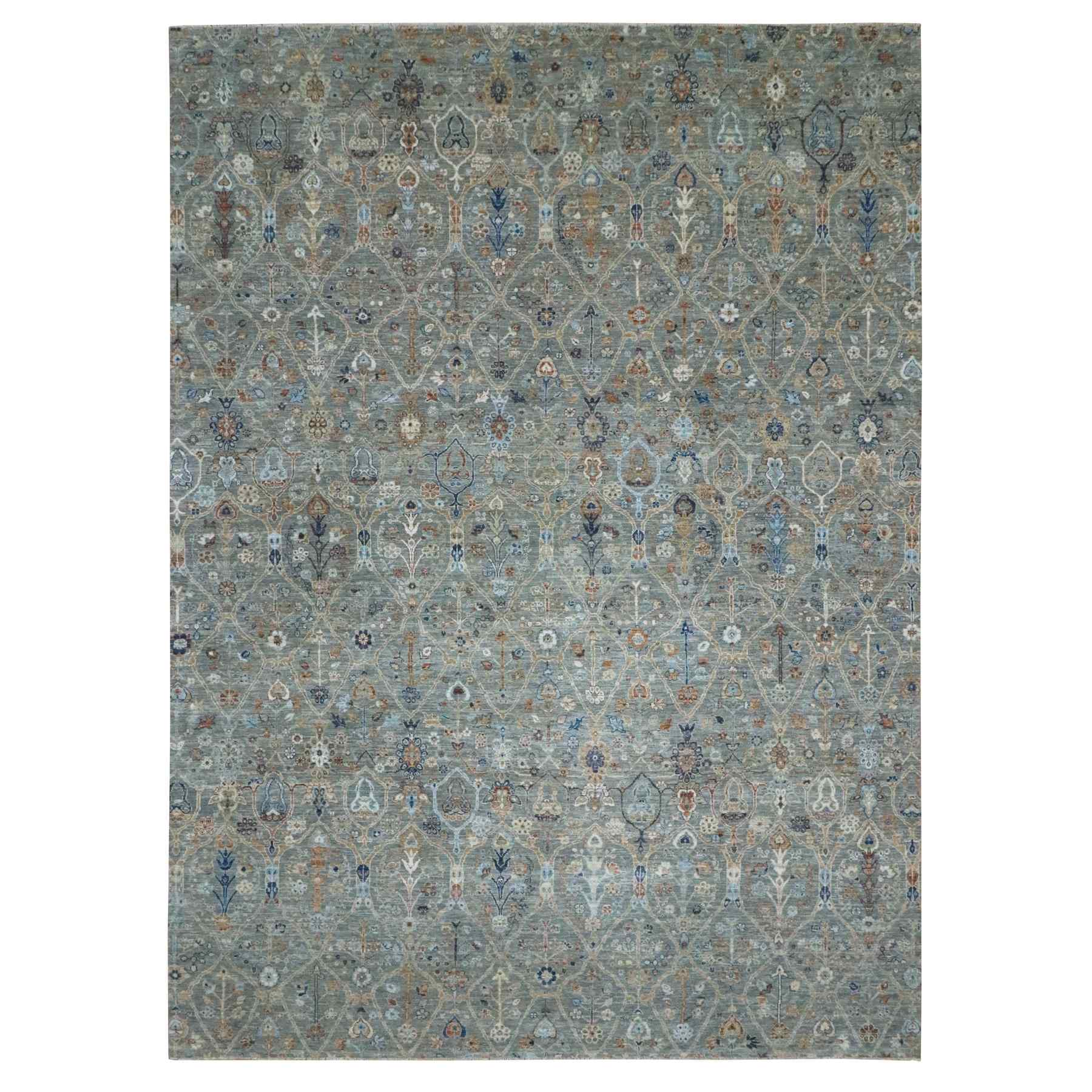 Oushak-And-Peshawar-Hand-Knotted-Rug-385445