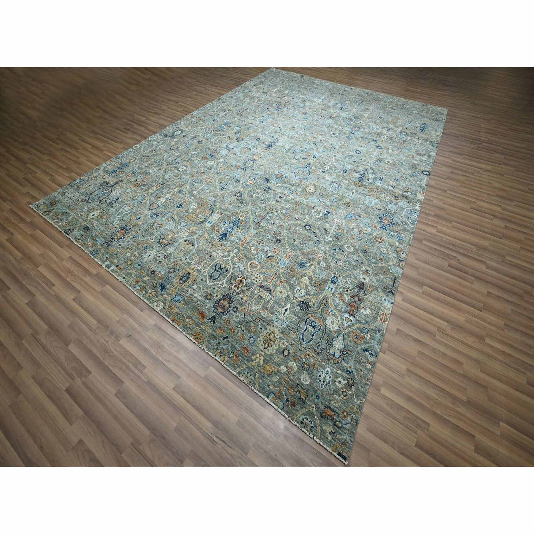 Oushak-And-Peshawar-Hand-Knotted-Rug-385445