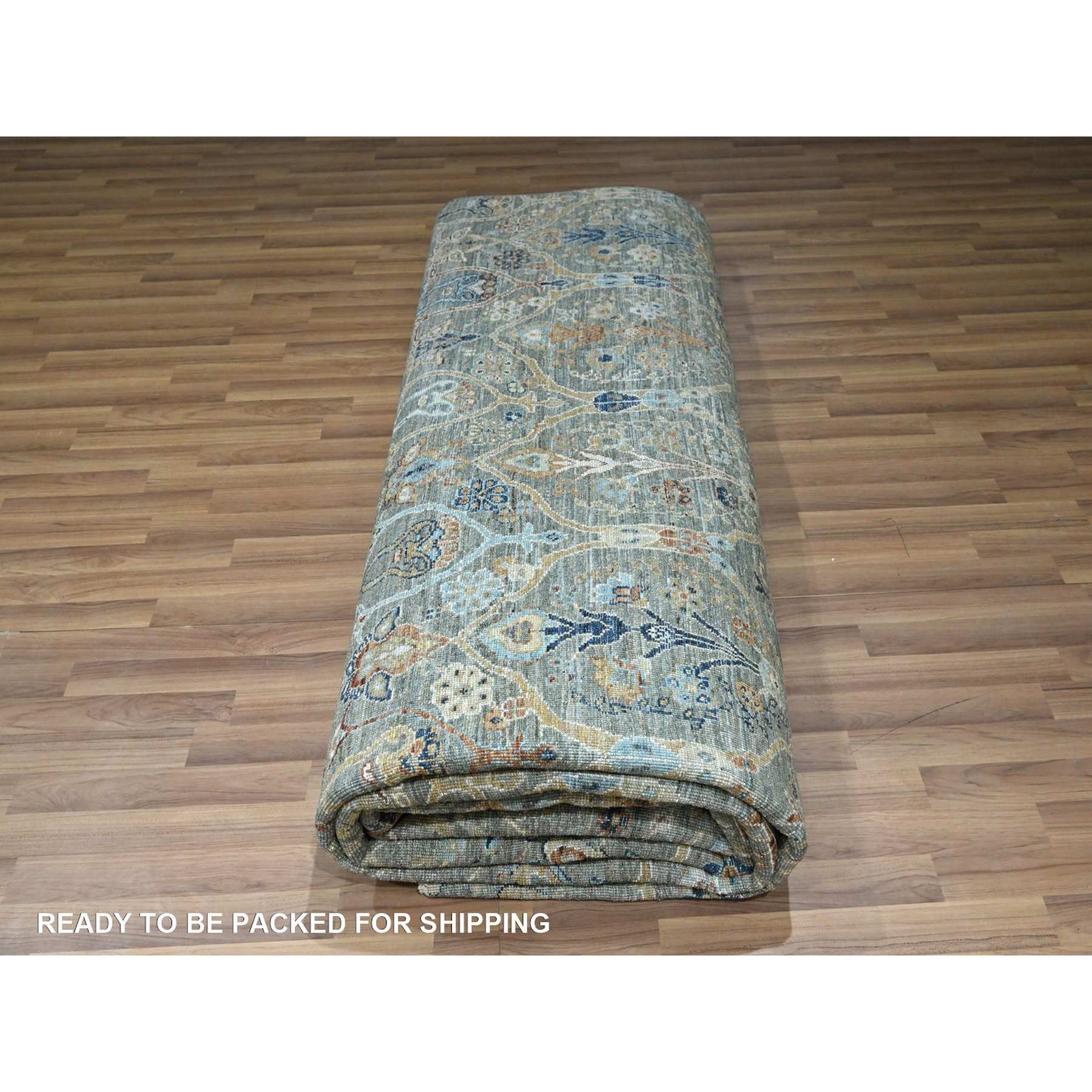Oushak-And-Peshawar-Hand-Knotted-Rug-385445