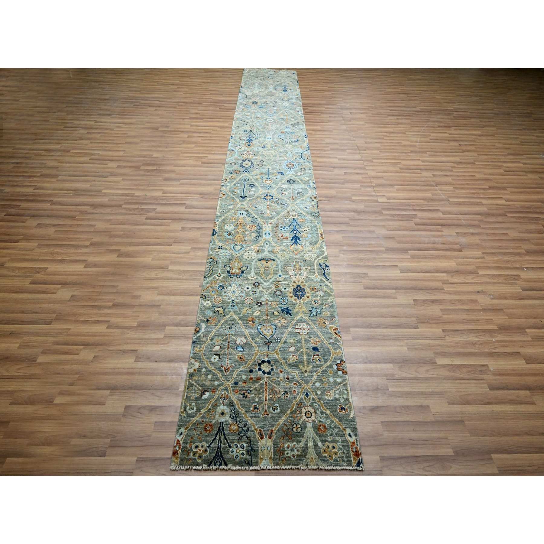 Oushak-And-Peshawar-Hand-Knotted-Rug-385455