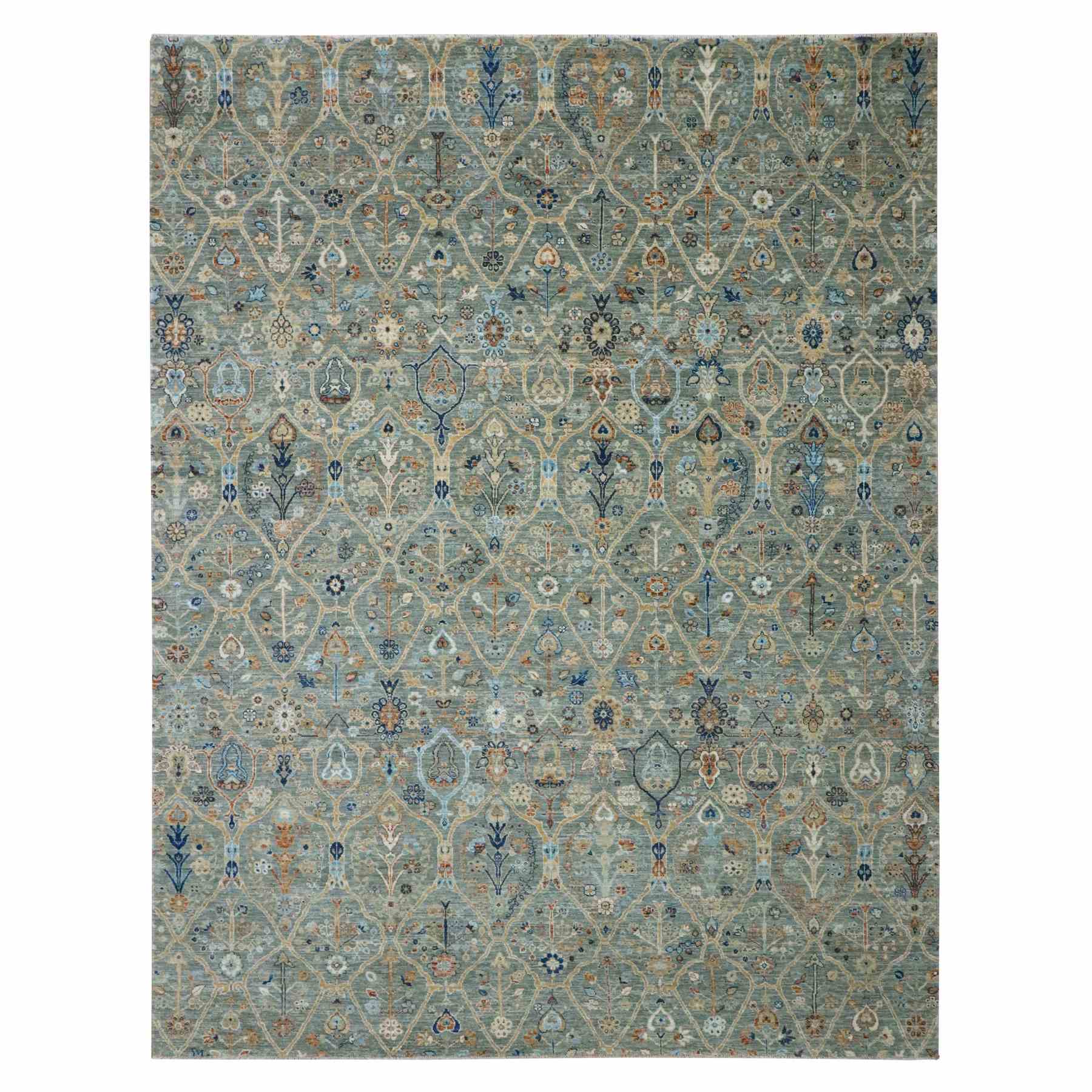 Oushak-And-Peshawar-Hand-Knotted-Rug-385505