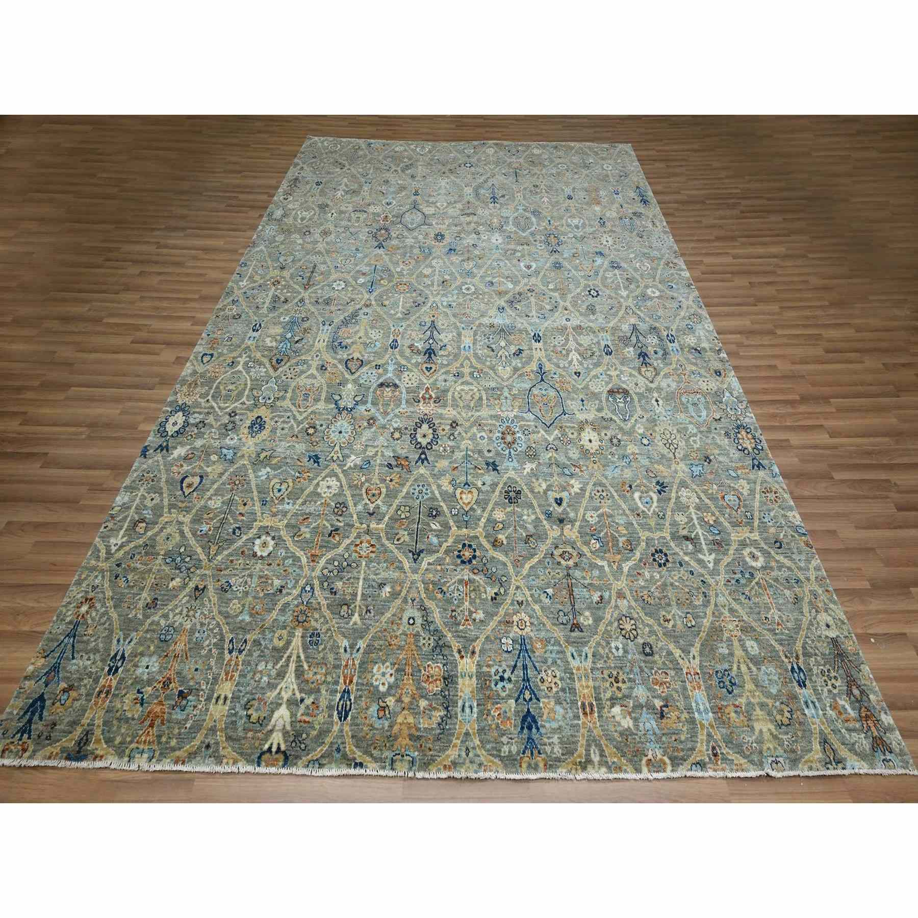 Oushak-And-Peshawar-Hand-Knotted-Rug-385505